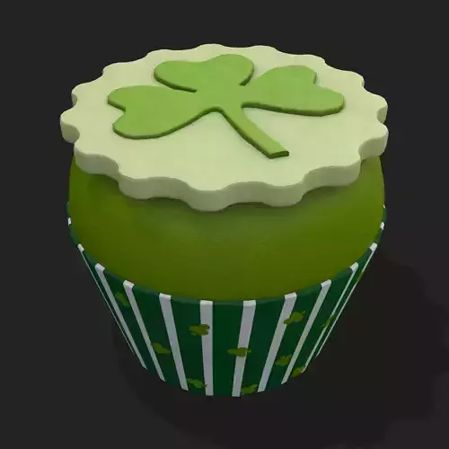 Shamrock Cupcake  Low-poly 3D model
