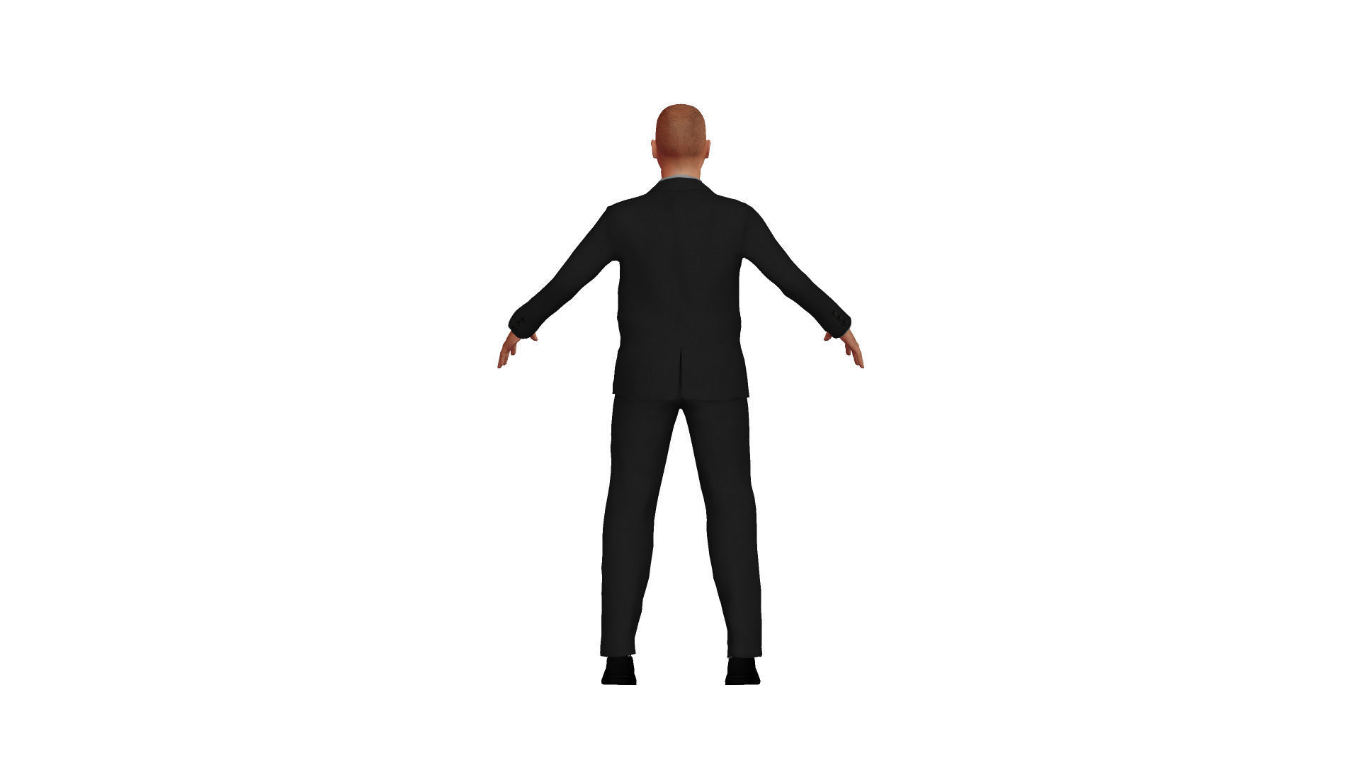 Asian man in suit Low-poly 3D model_5