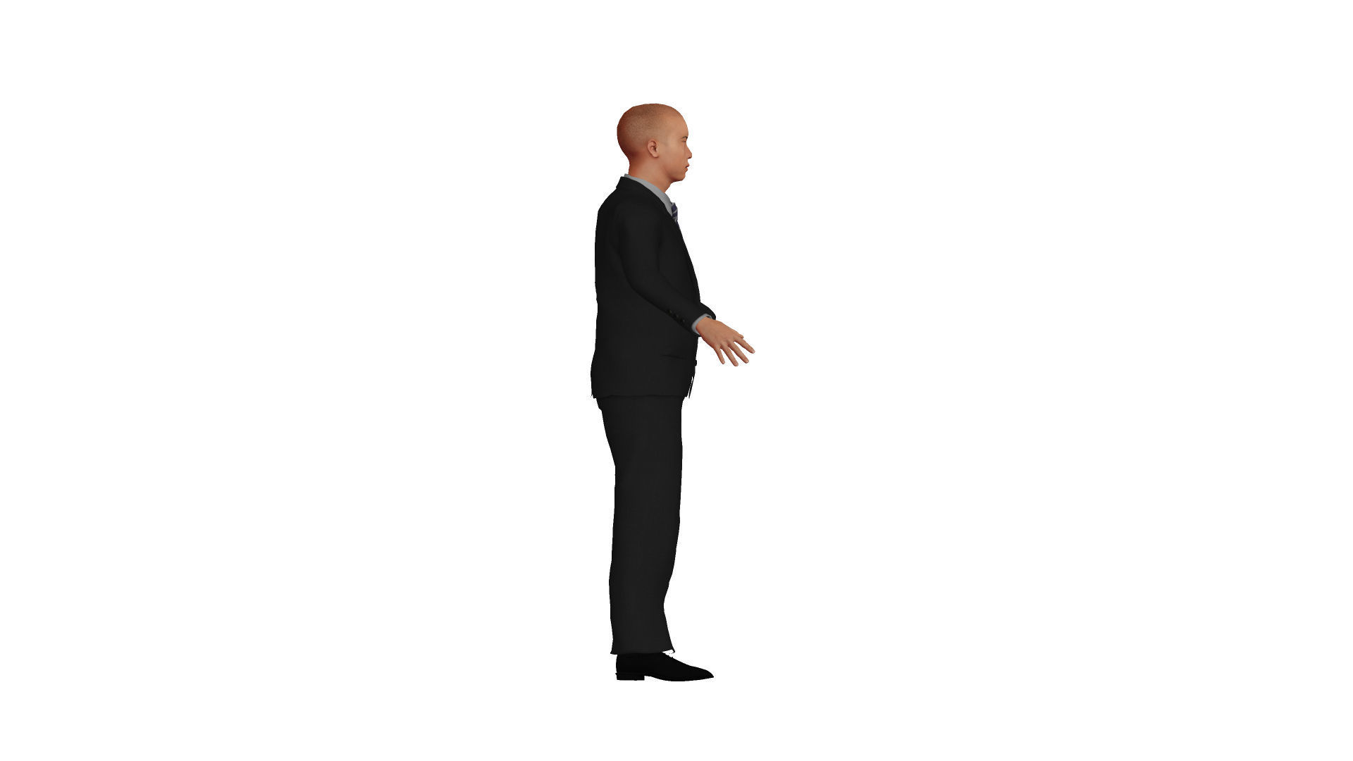 Asian man in suit Low-poly 3D model_4