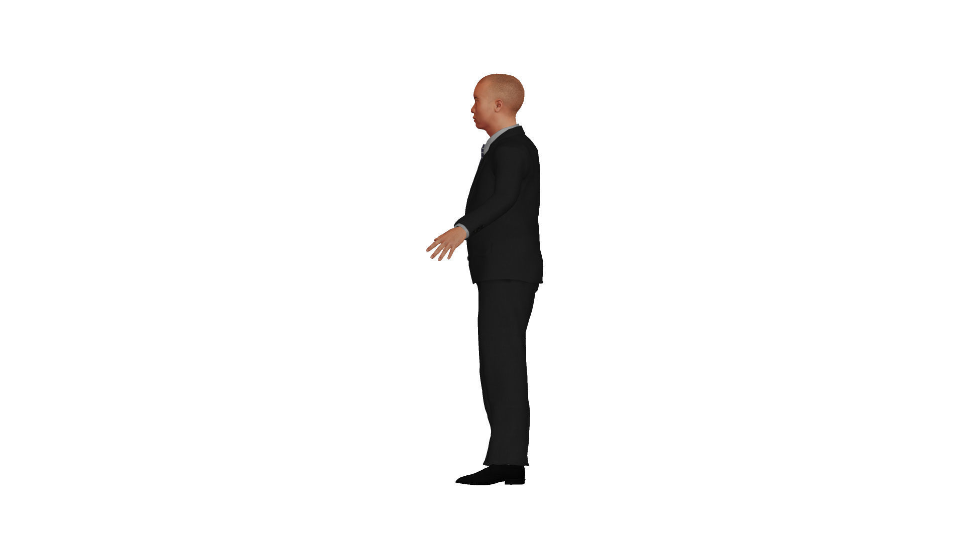 Asian man in suit Low-poly 3D model_6