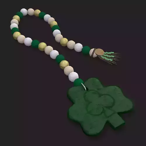 Clover Trinket Low-poly 3D model