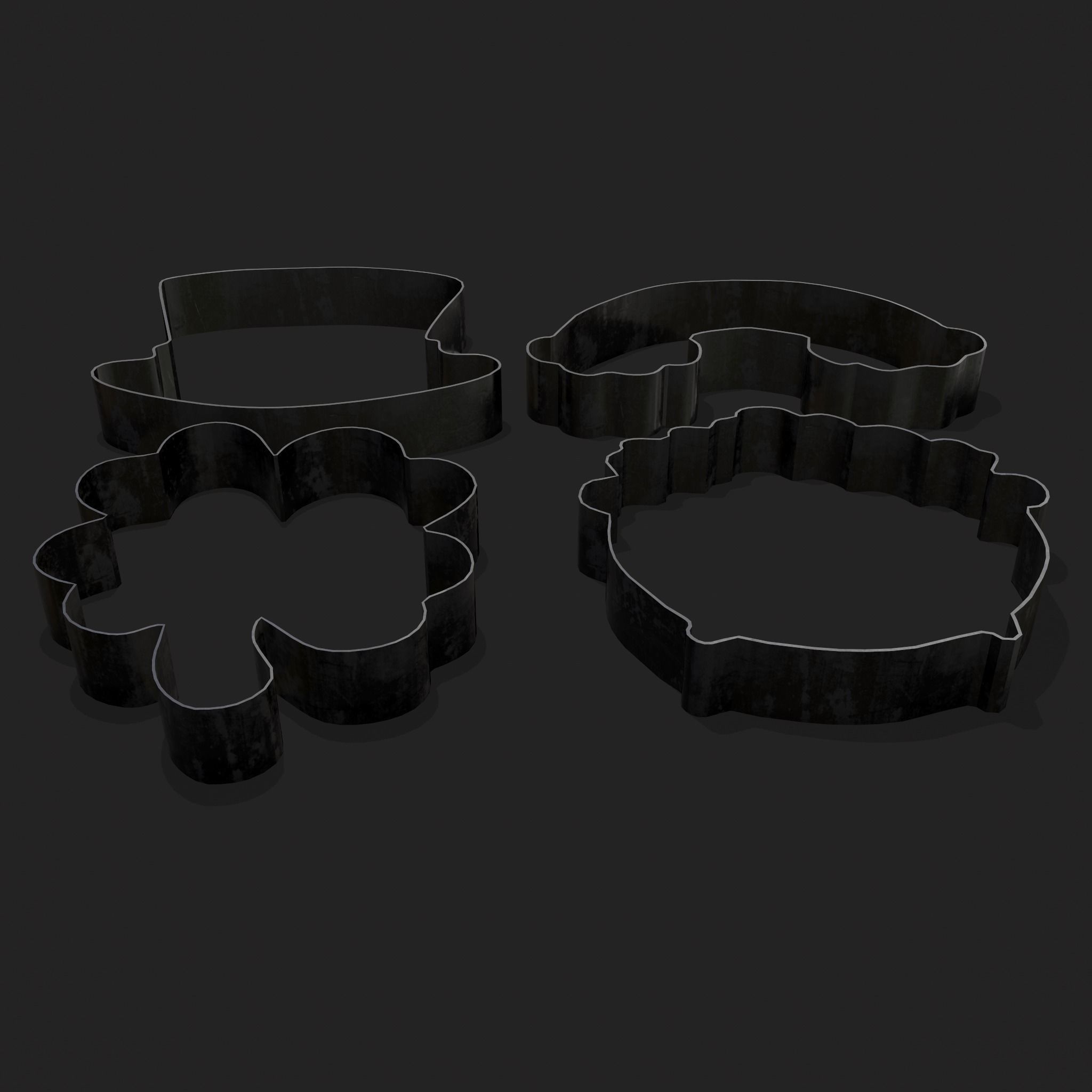 St Pattys Day Cookie Cutters Low-poly 3D model_7