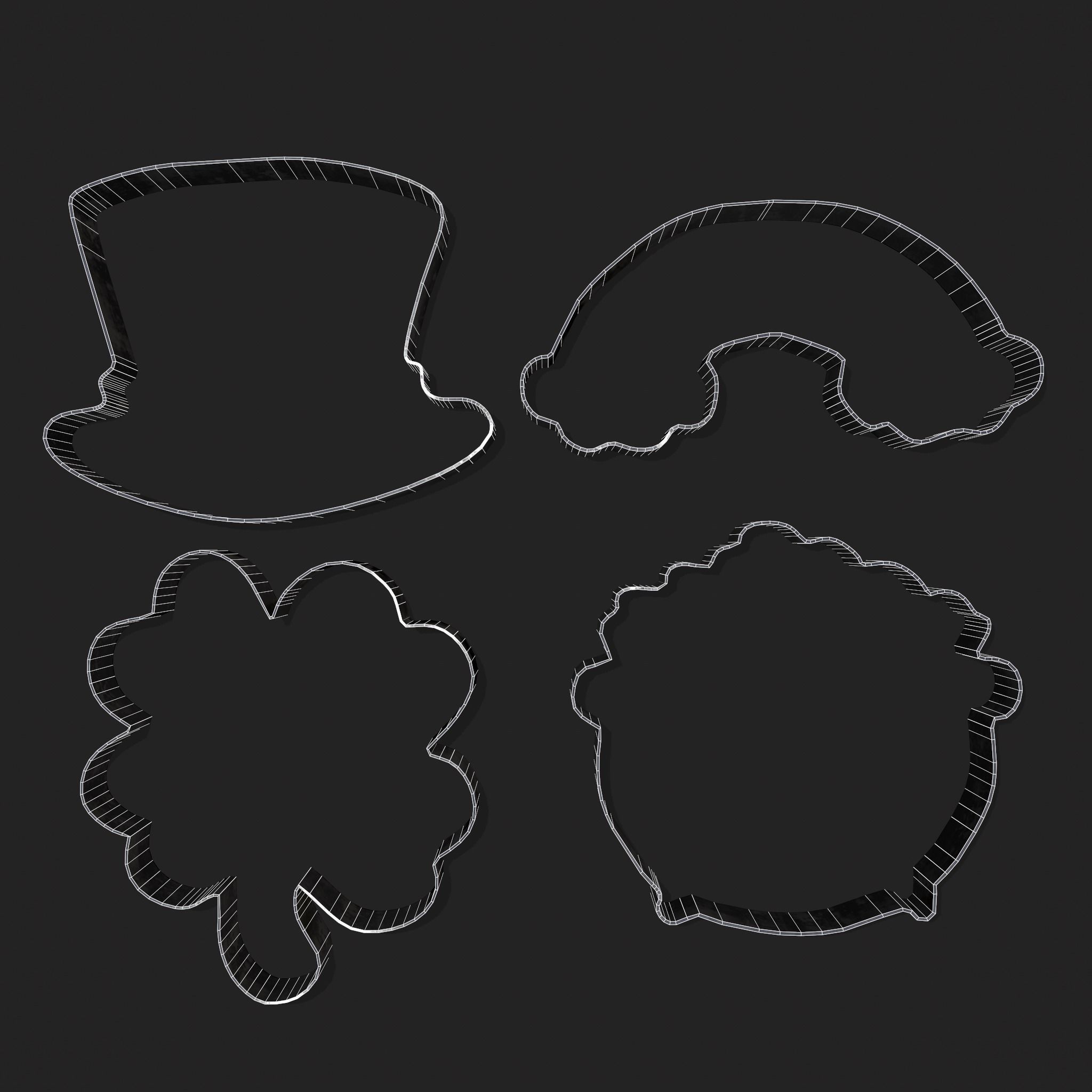 St Pattys Day Cookie Cutters Low-poly 3D model_4