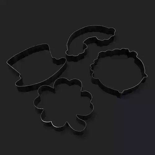 St Pattys Day Cookie Cutters Low-poly 3D model