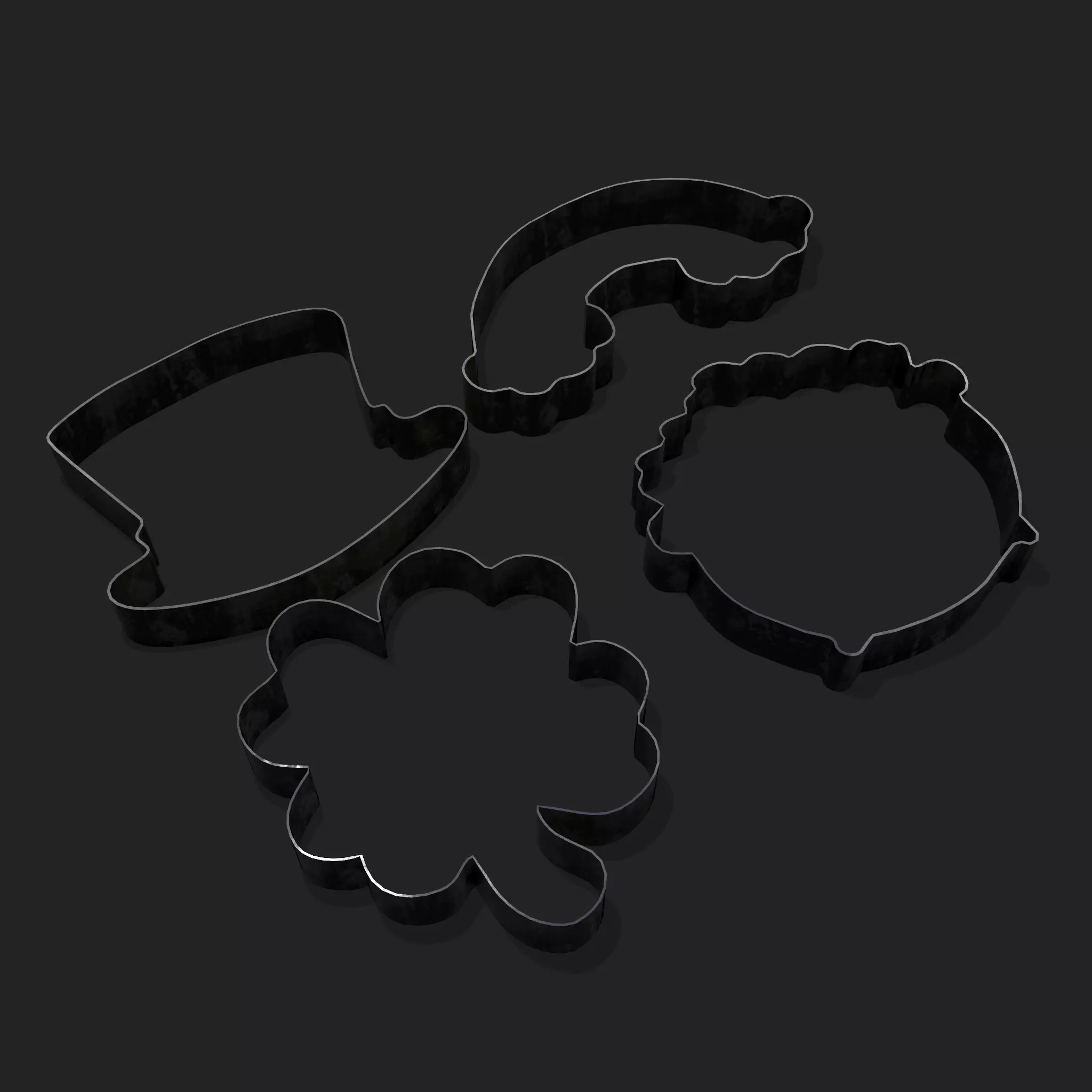 St Pattys Day Cookie Cutters Low-poly 3D model_0
