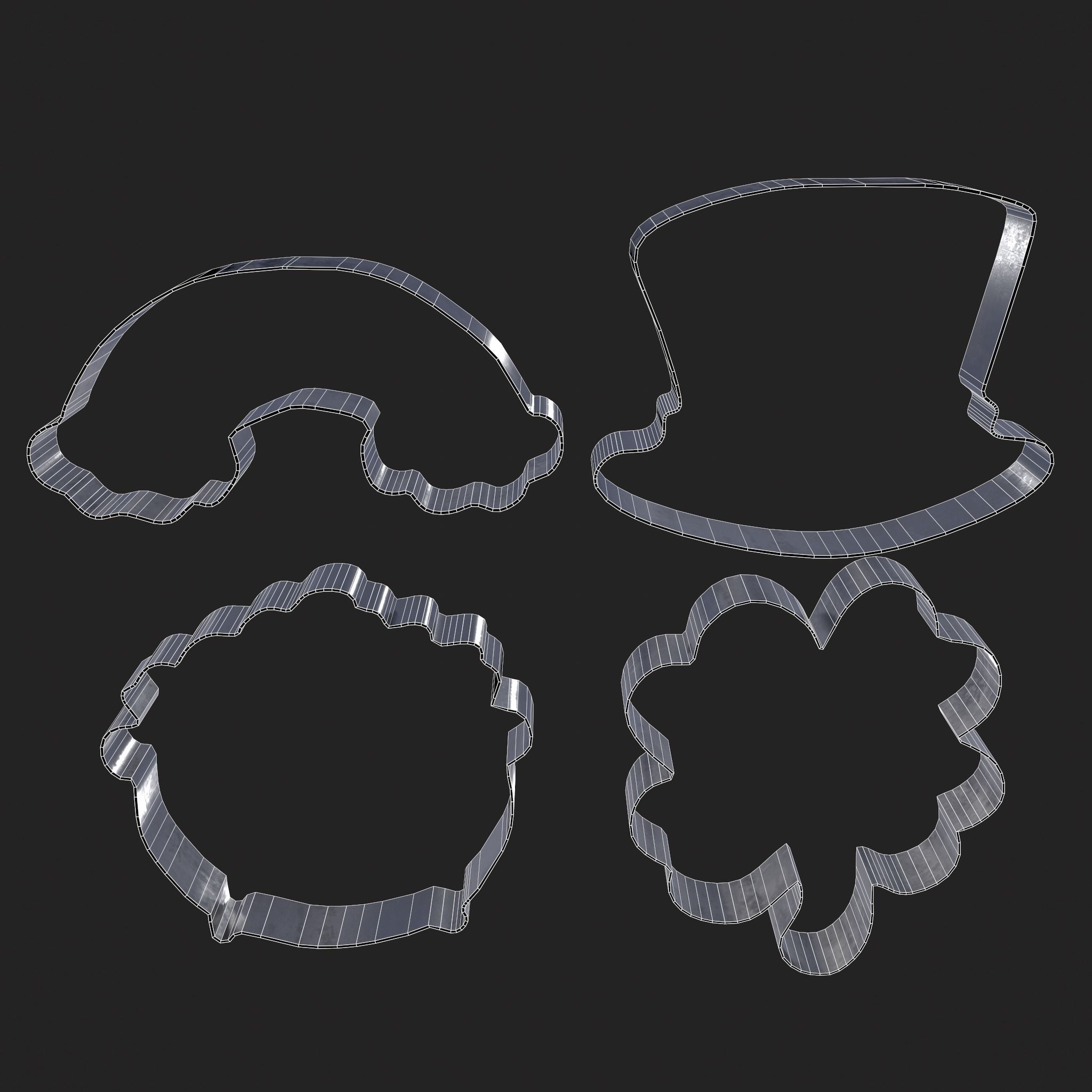 St Pattys Day Cookie Cutters Low-poly 3D model_20