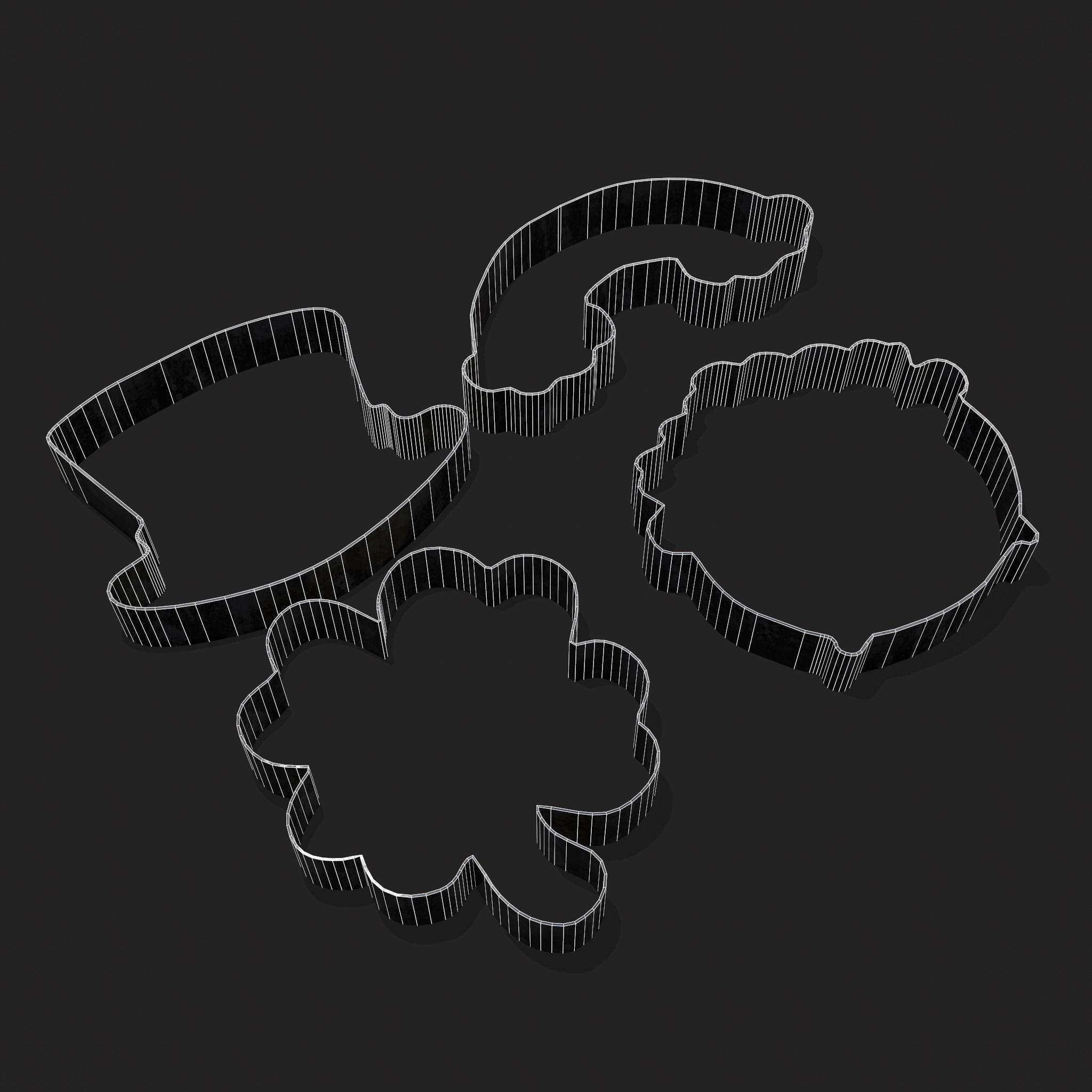 St Pattys Day Cookie Cutters Low-poly 3D model_2