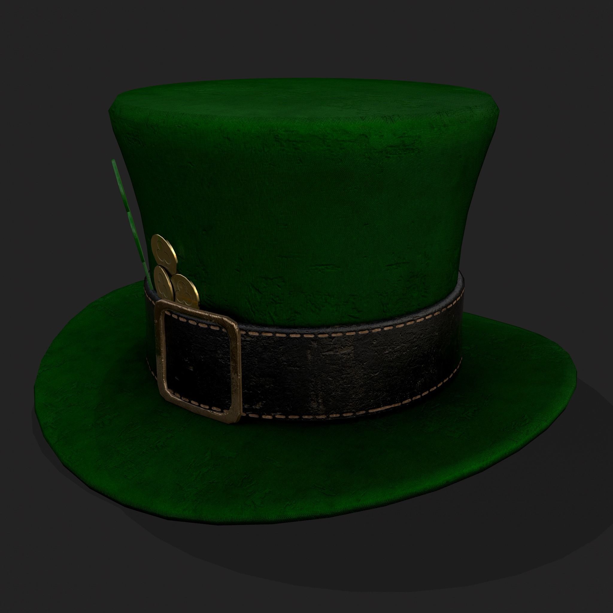 St Pattys Day Lucky Leprechaun Hat Low-poly 3D model_13