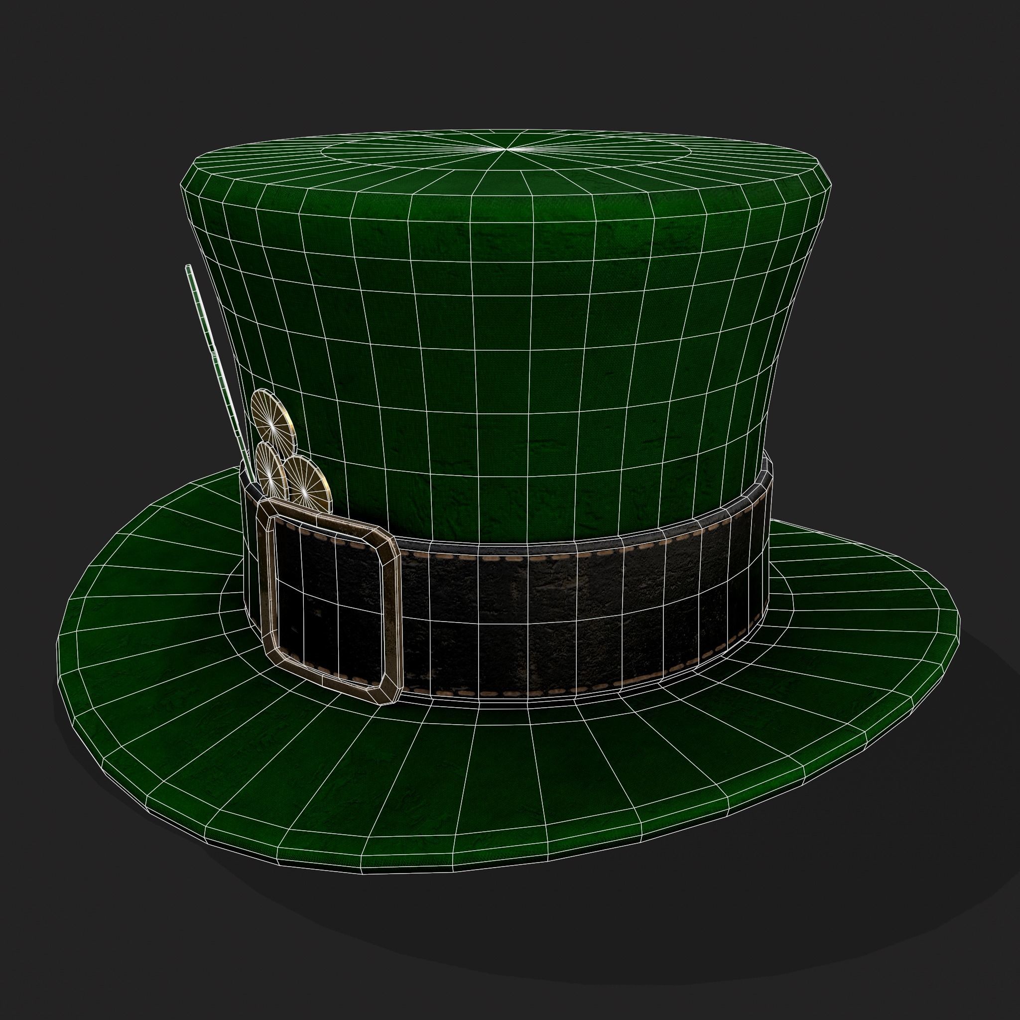 St Pattys Day Lucky Leprechaun Hat Low-poly 3D model_14