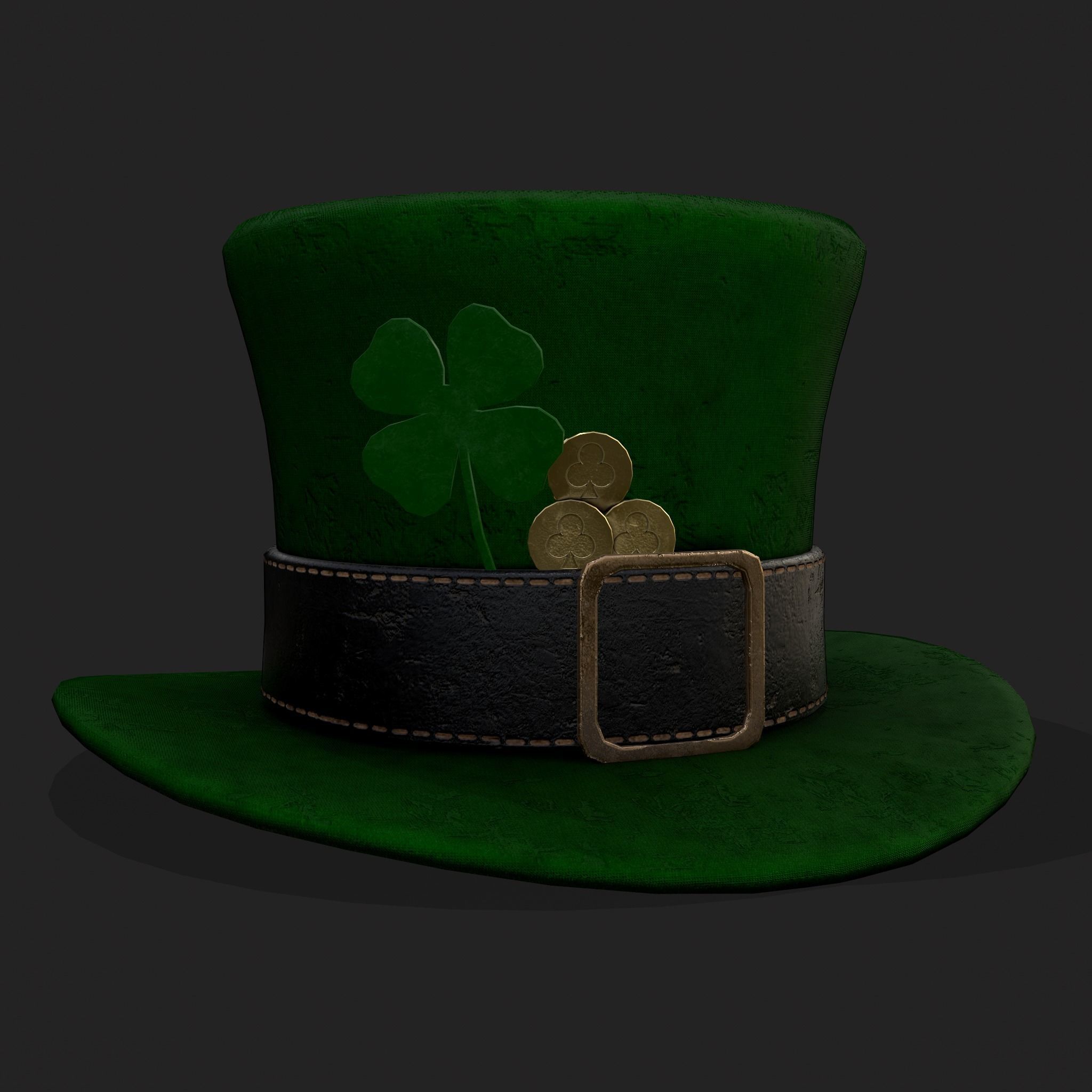 St Pattys Day Lucky Leprechaun Hat Low-poly 3D model_21