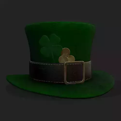 St Pattys Day Lucky Leprechaun Hat Low-poly 3D model