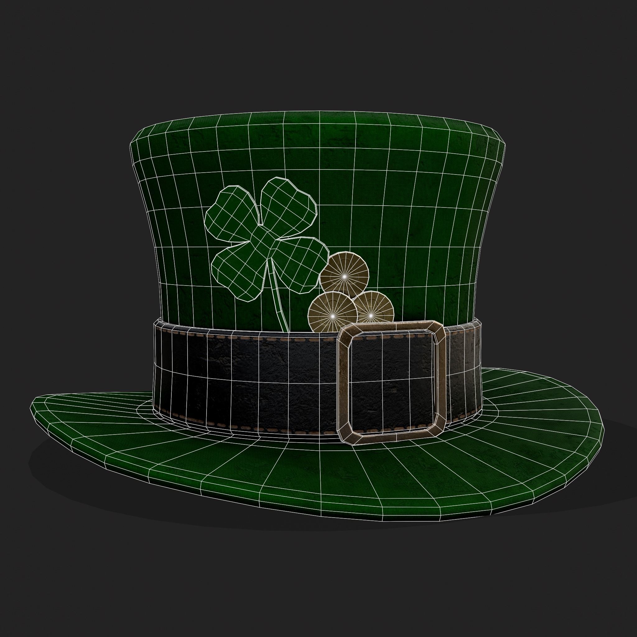 St Pattys Day Lucky Leprechaun Hat Low-poly 3D model_22