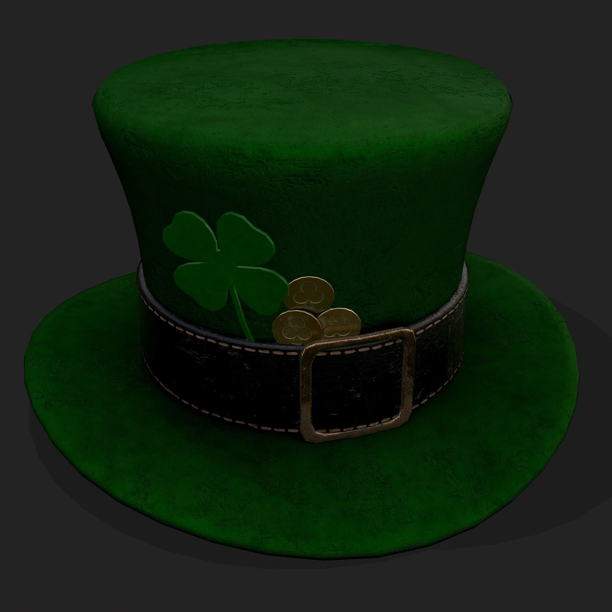 St Pattys Day Lucky Leprechaun Hat Low-poly 3D model_19