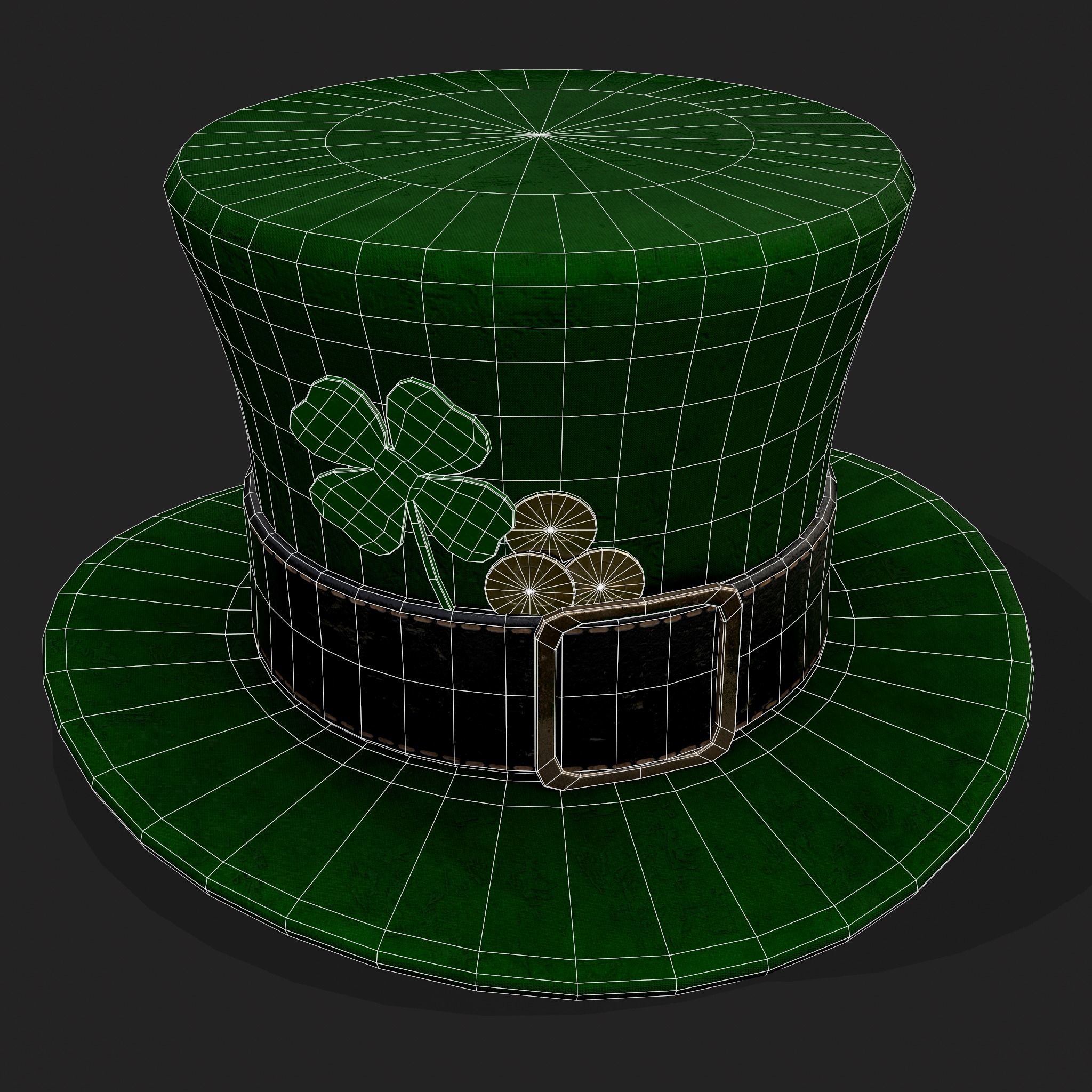 St Pattys Day Lucky Leprechaun Hat Low-poly 3D model_20