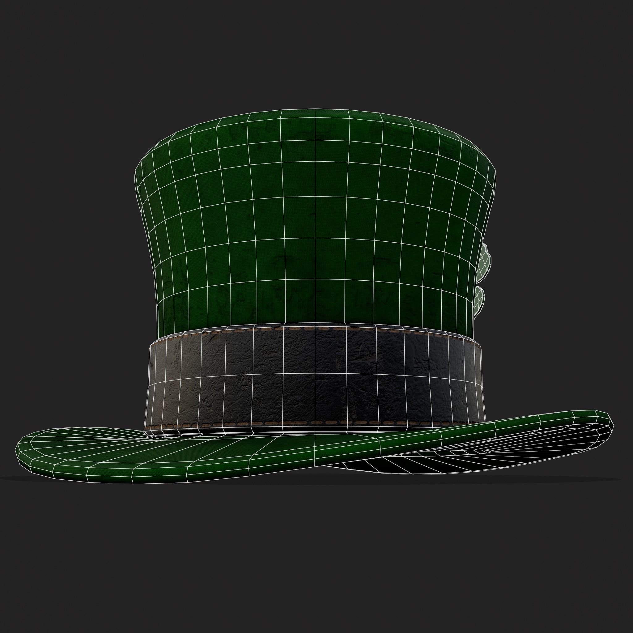 St Pattys Day Lucky Leprechaun Hat Low-poly 3D model_18