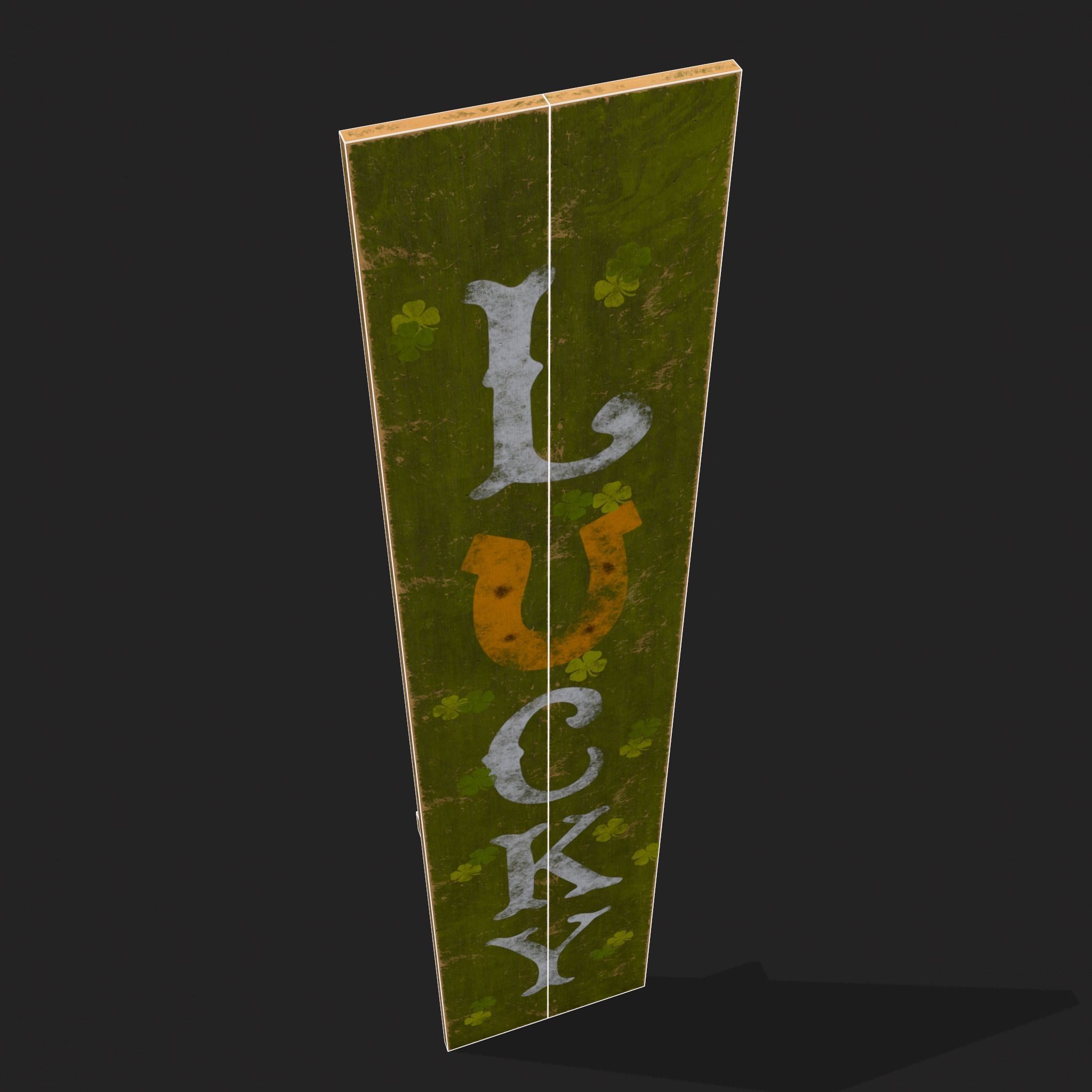 St Pattys Day Standing Board Low-poly 3D model_14