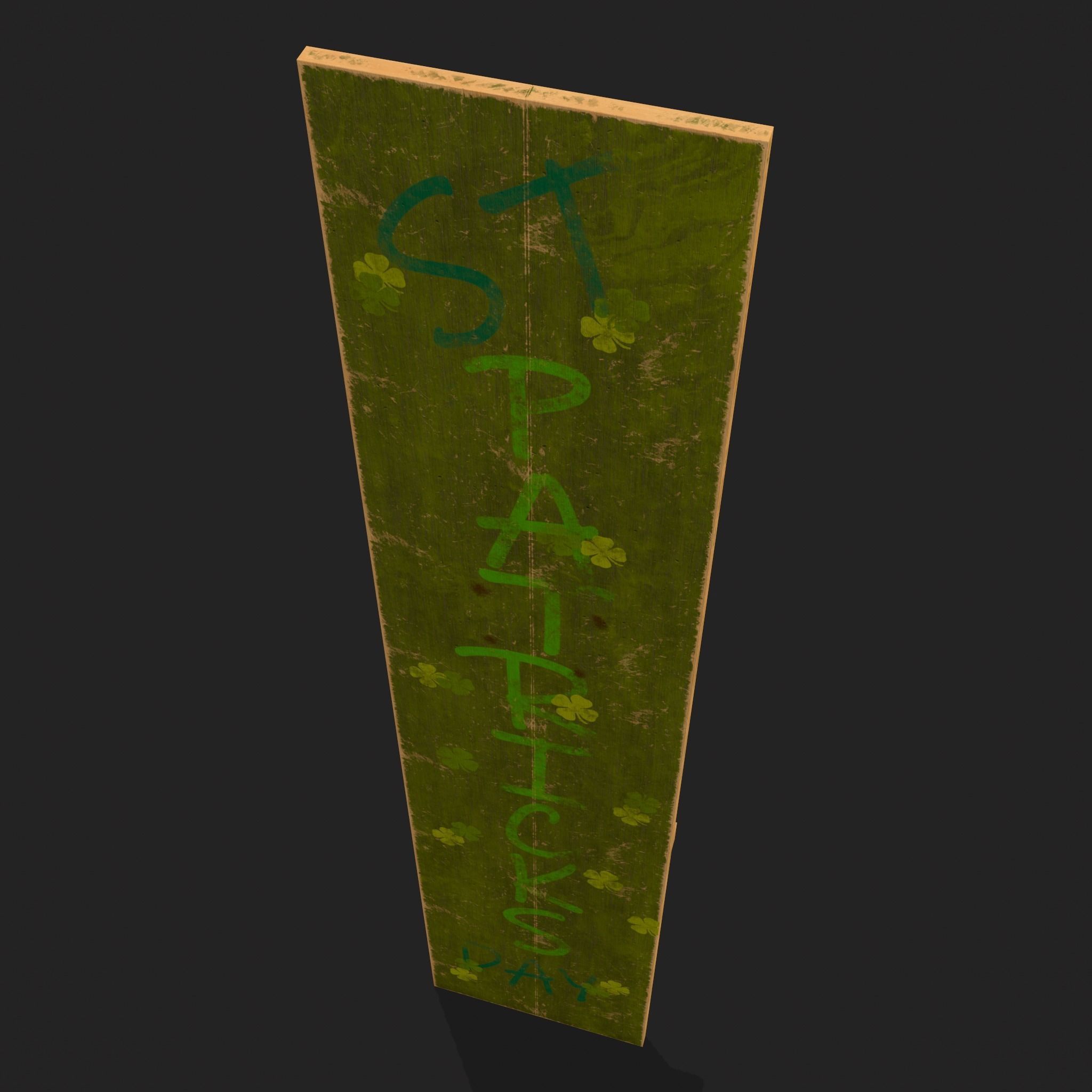 St Pattys Day Standing Board Low-poly 3D model_11