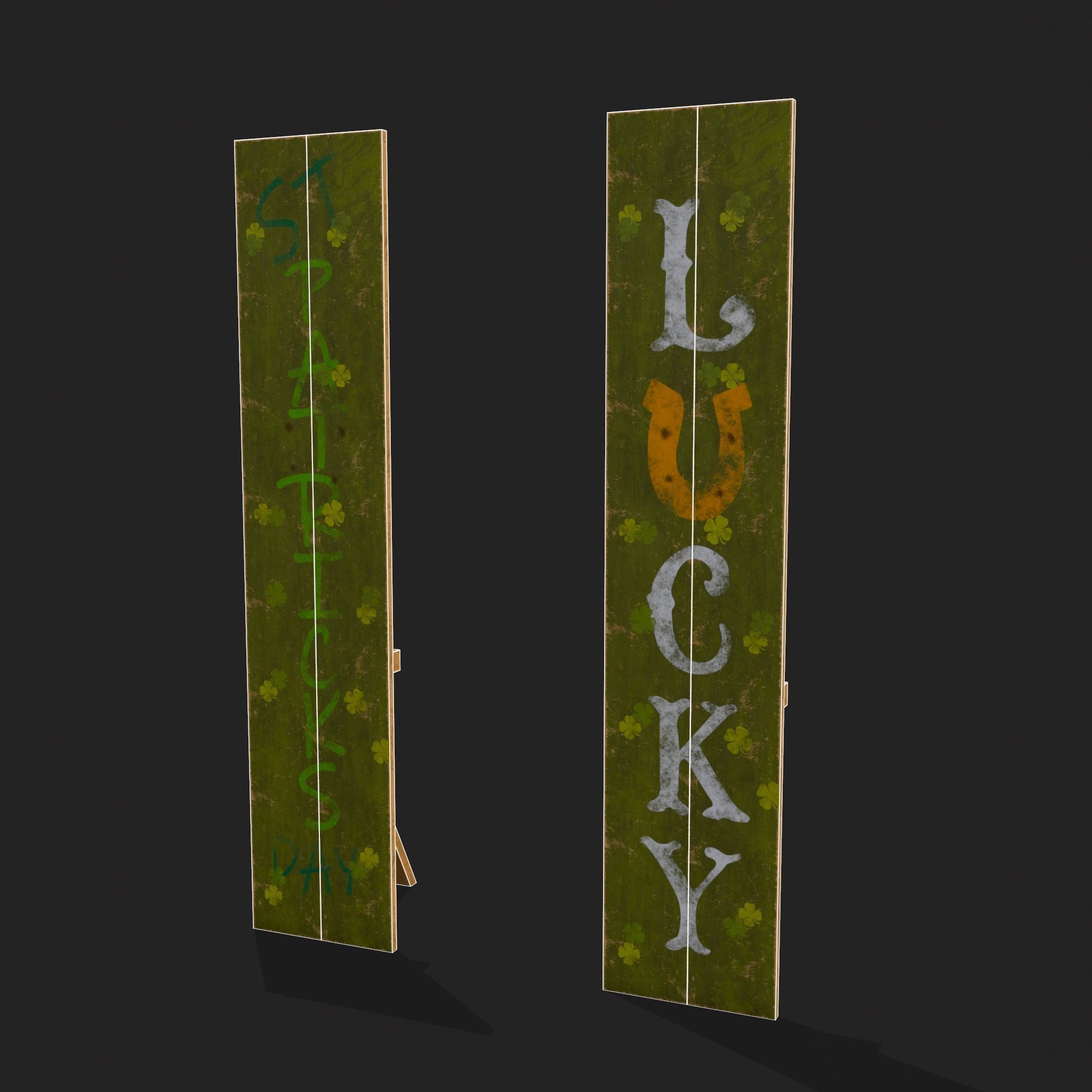 St Pattys Day Standing Board Low-poly 3D model_20