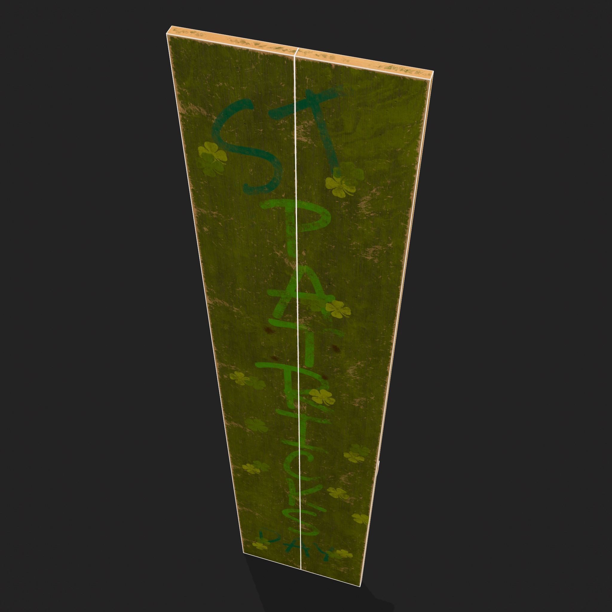 St Pattys Day Standing Board Low-poly 3D model_12