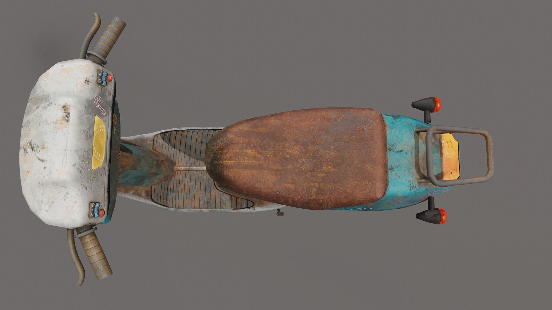 Scooter moped Low-poly 3D model_7