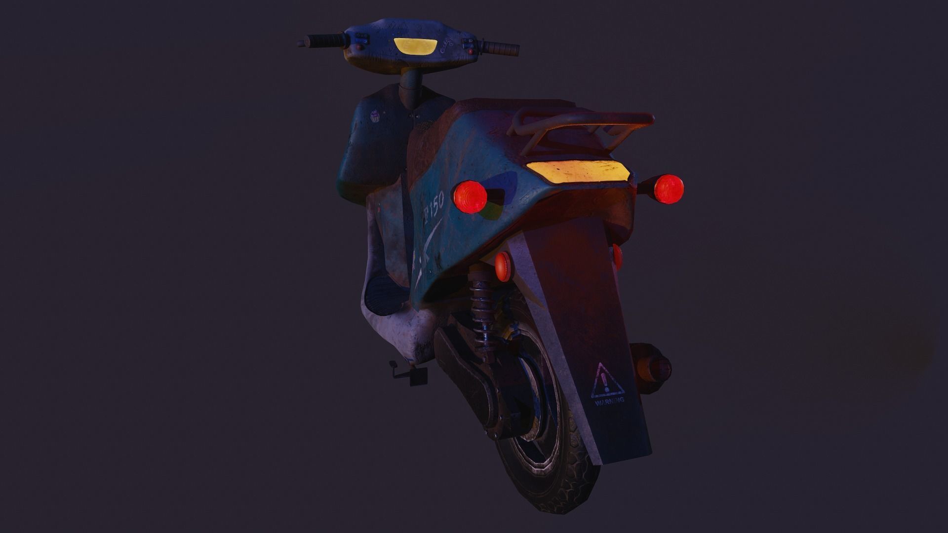 Scooter moped Low-poly 3D model_12