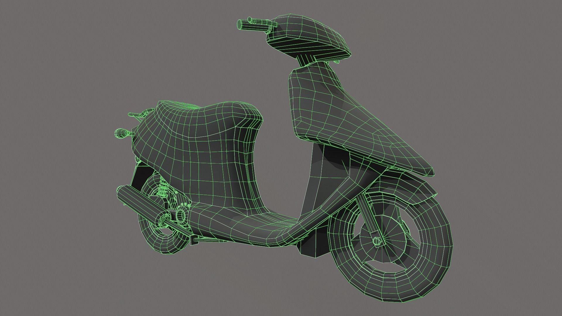 Scooter moped Low-poly 3D model_16