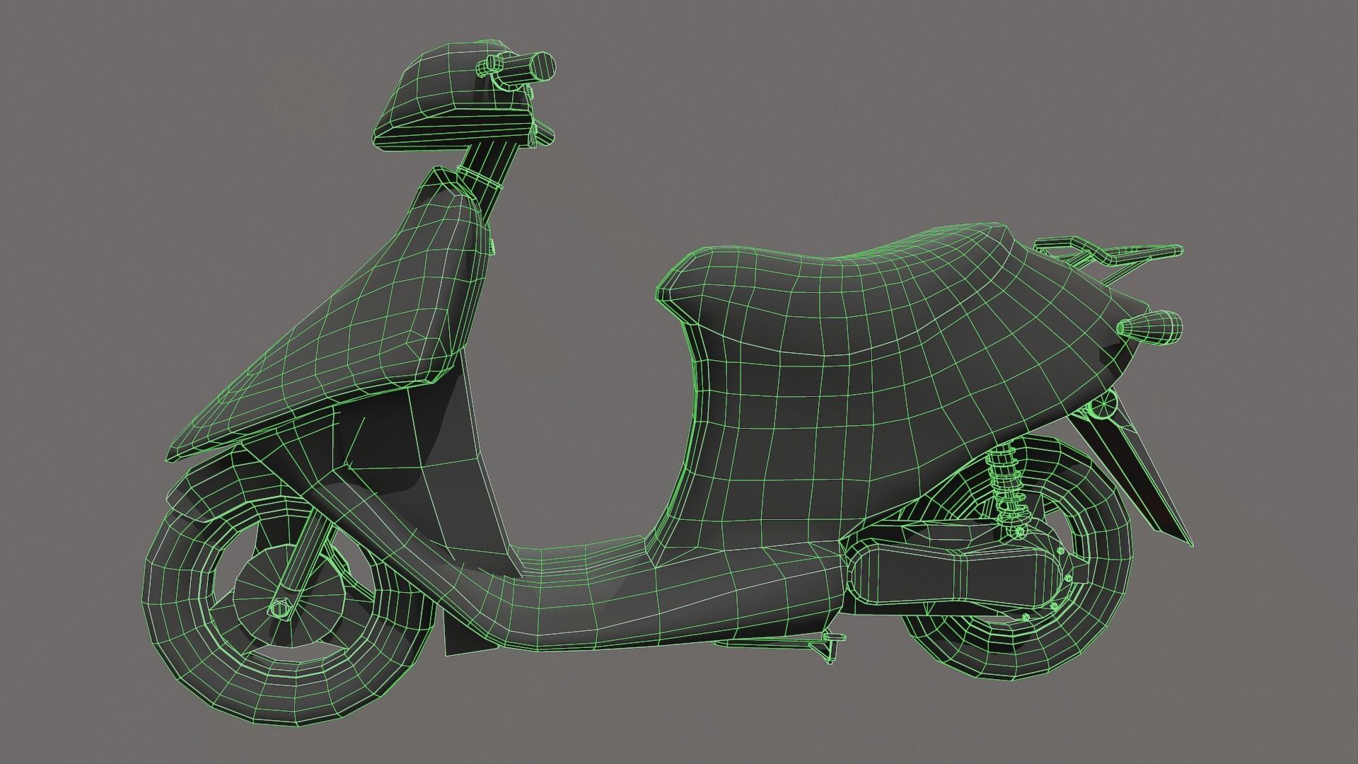 Scooter moped Low-poly 3D model_14