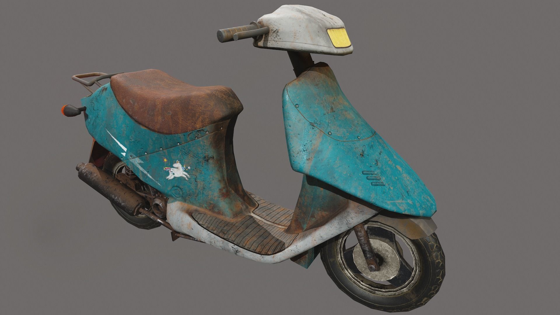 Scooter moped Low-poly 3D model_6