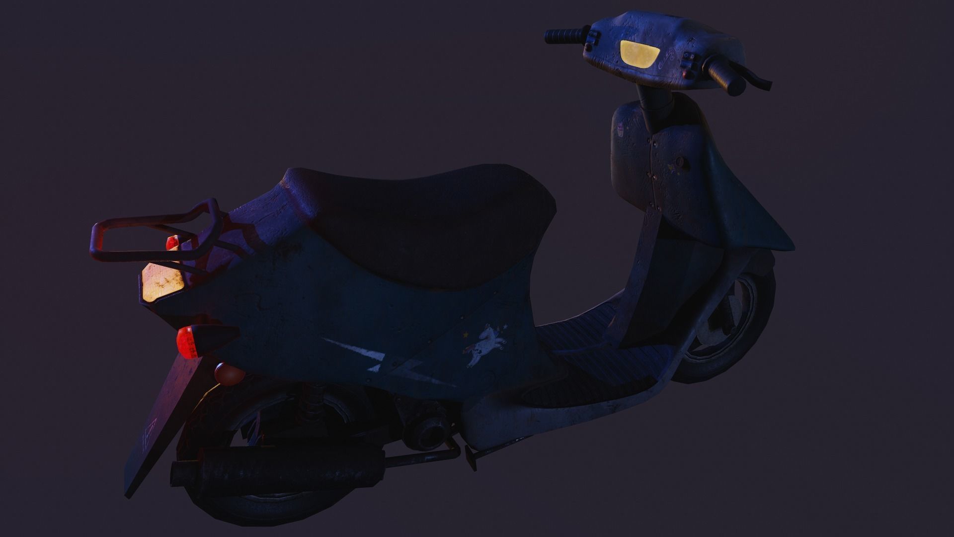 Scooter moped Low-poly 3D model_13