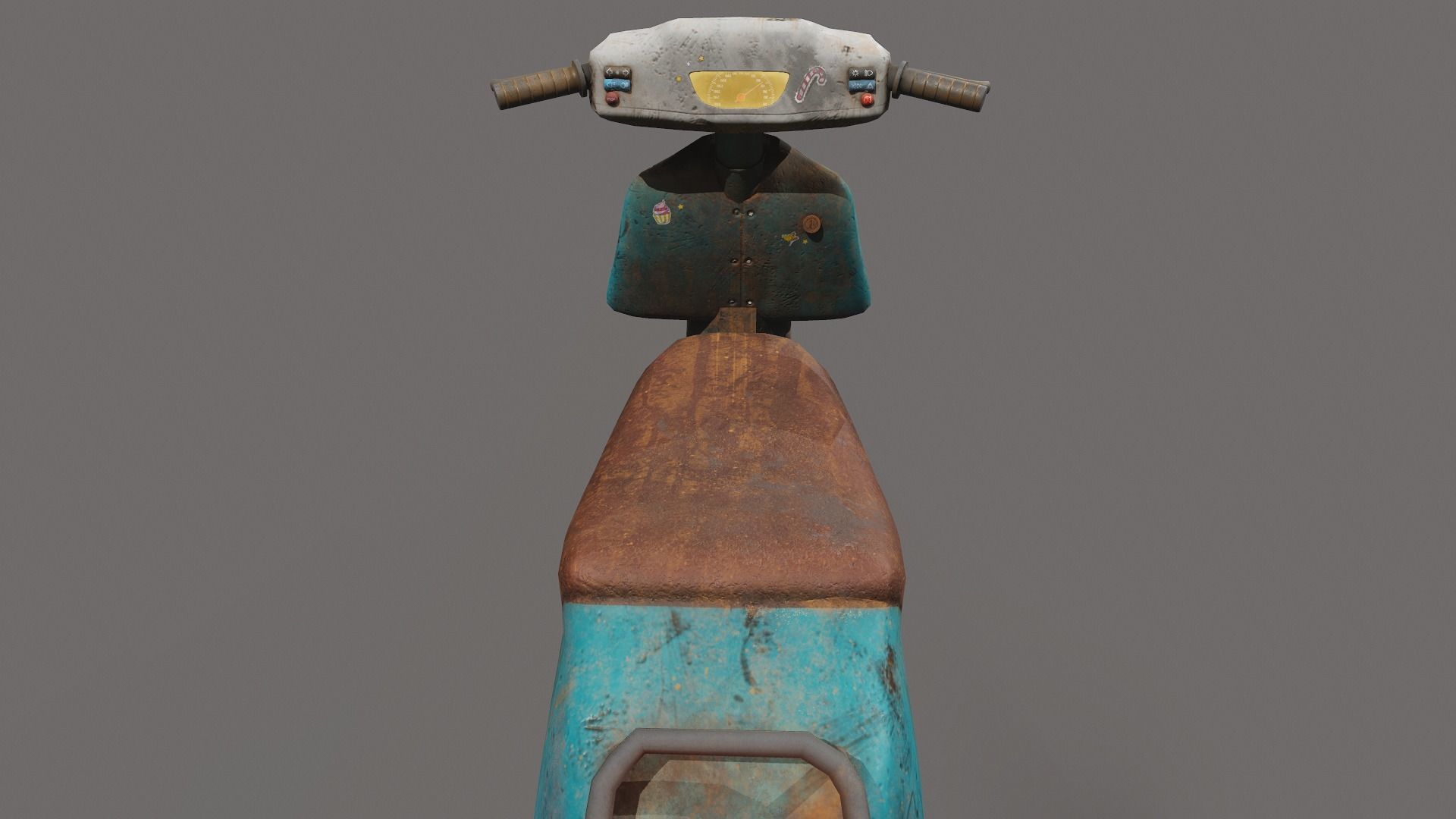 Scooter moped Low-poly 3D model_8