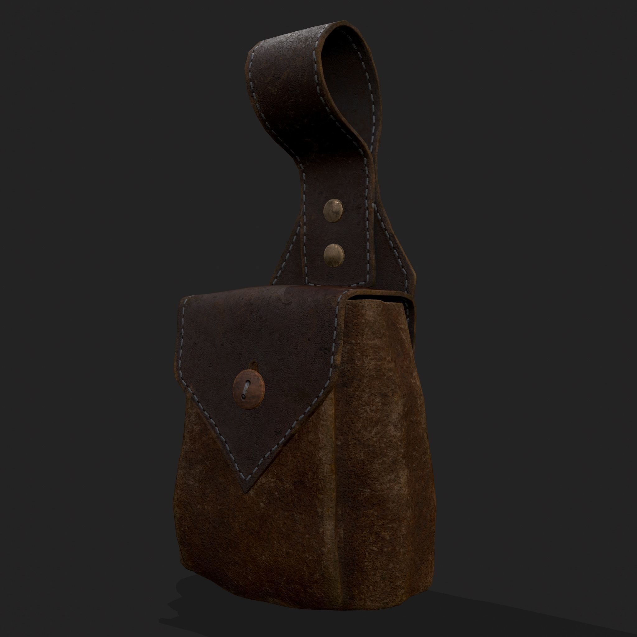 Hanging Side Pouch  Low-poly 3D model_17