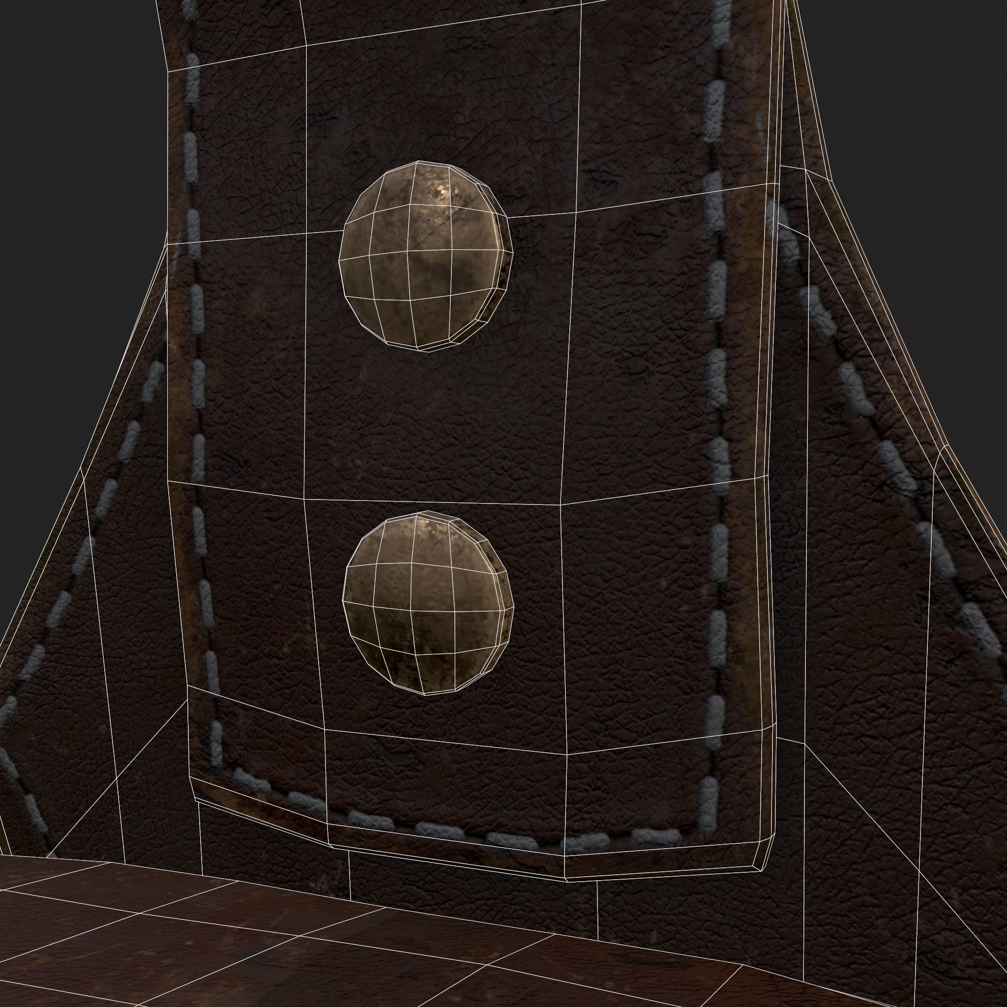 Hanging Side Pouch  Low-poly 3D model_10