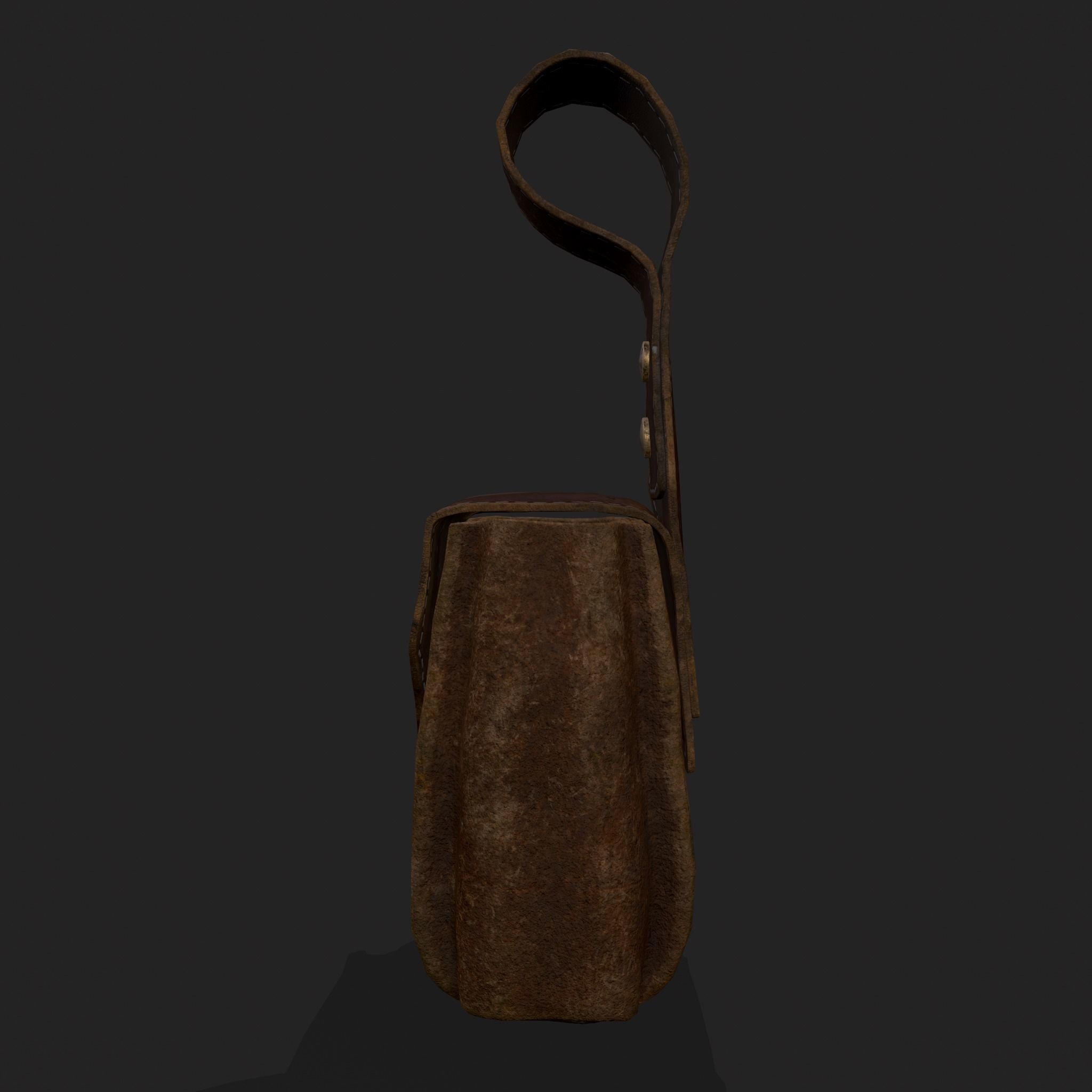 Hanging Side Pouch  Low-poly 3D model_3