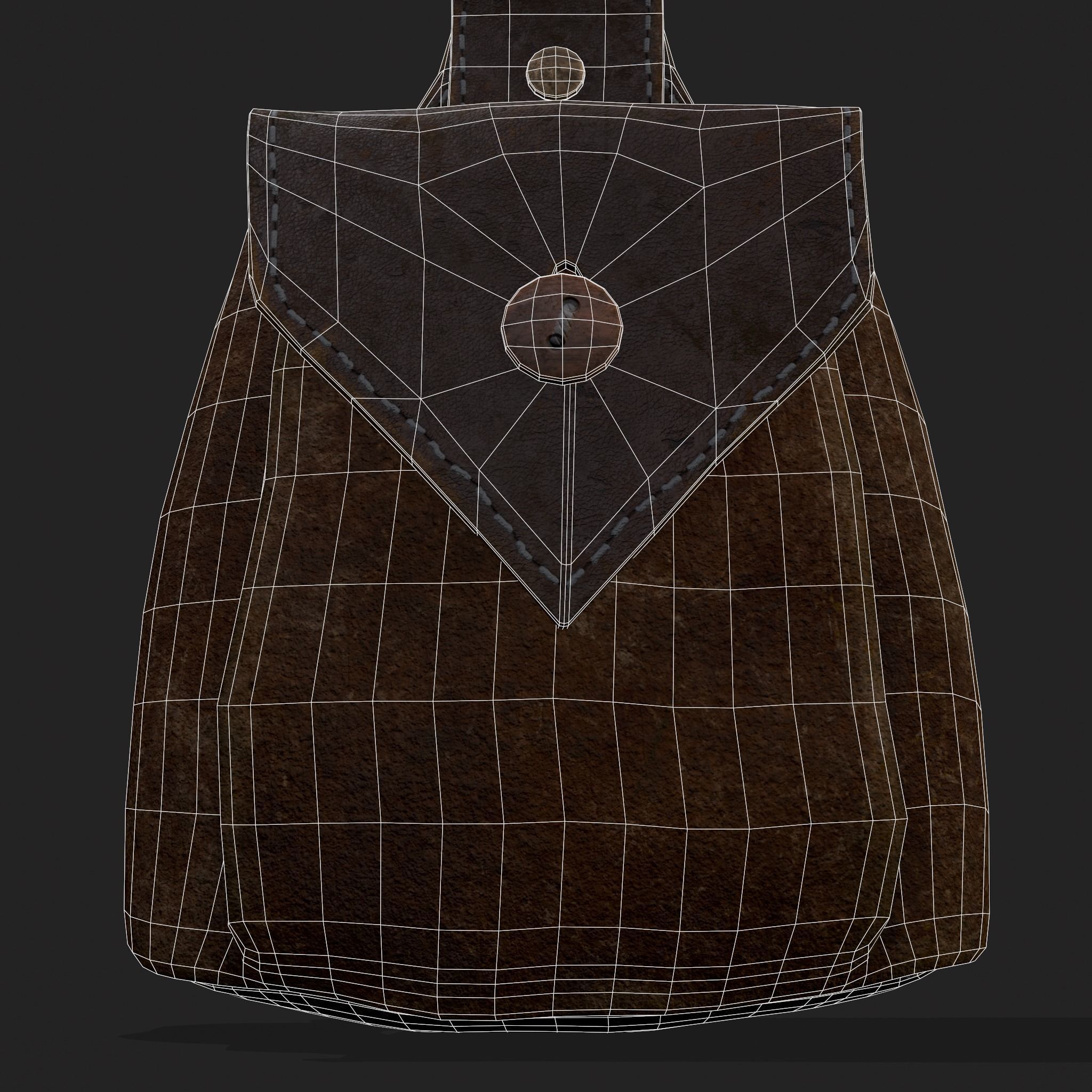 Hanging Side Pouch  Low-poly 3D model_16