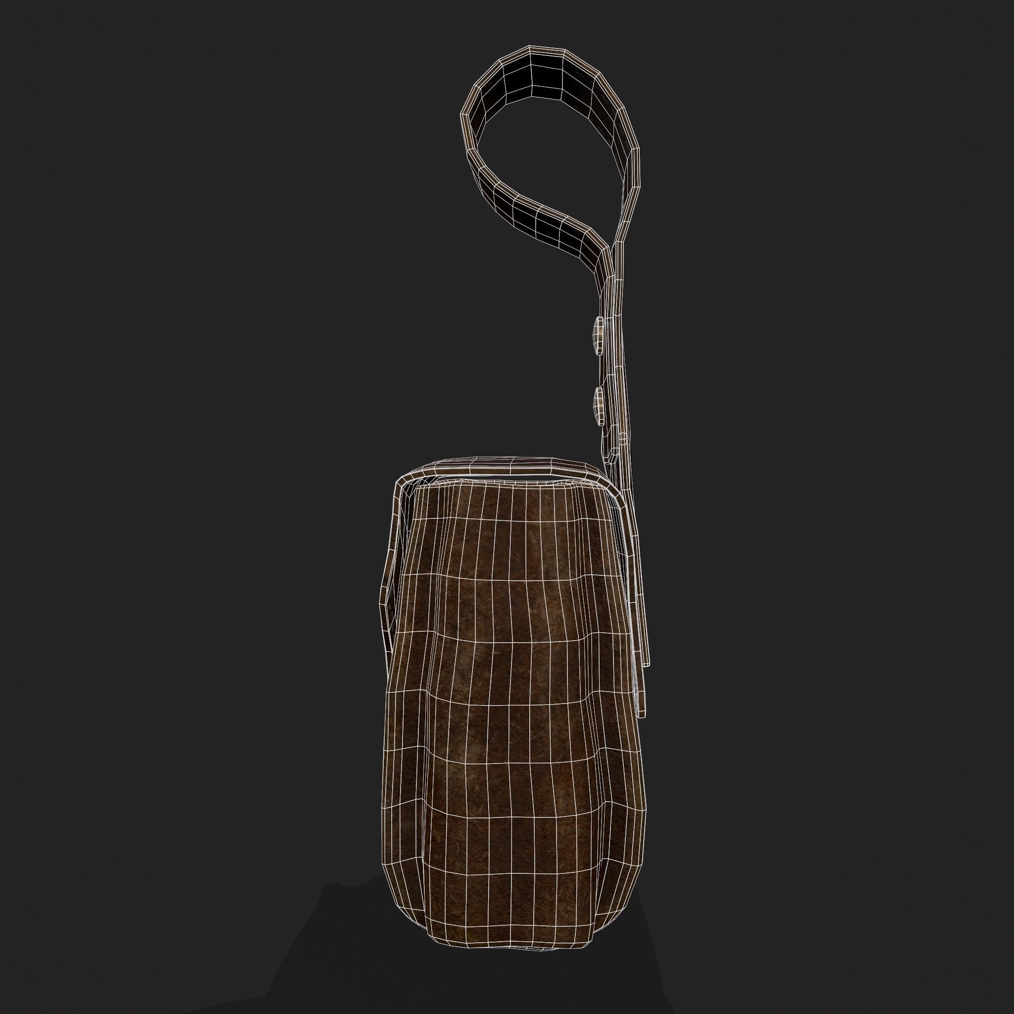 Hanging Side Pouch  Low-poly 3D model_4