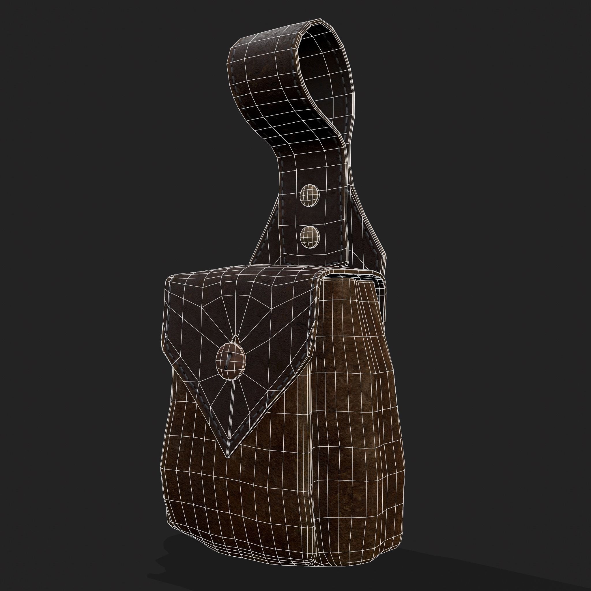 Hanging Side Pouch  Low-poly 3D model_18