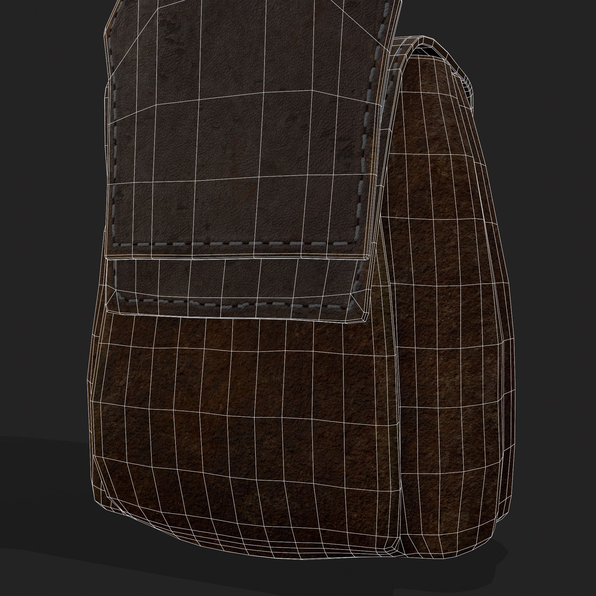 Hanging Side Pouch  Low-poly 3D model_14