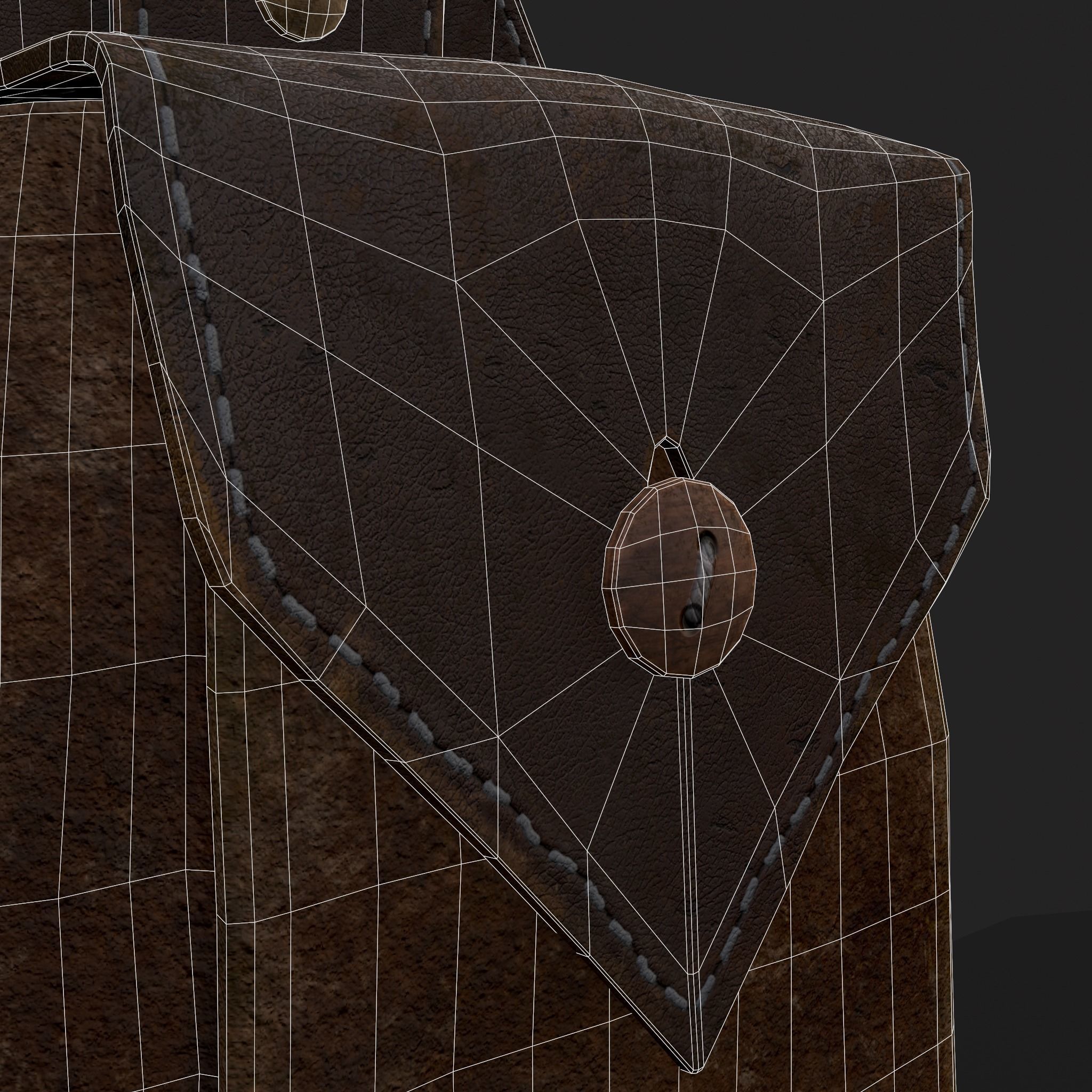 Hanging Side Pouch  Low-poly 3D model_8