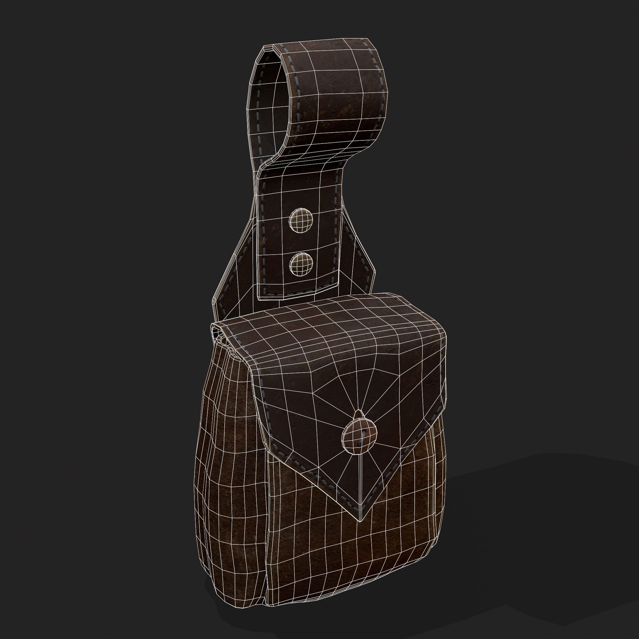 Hanging Side Pouch  Low-poly 3D model_20
