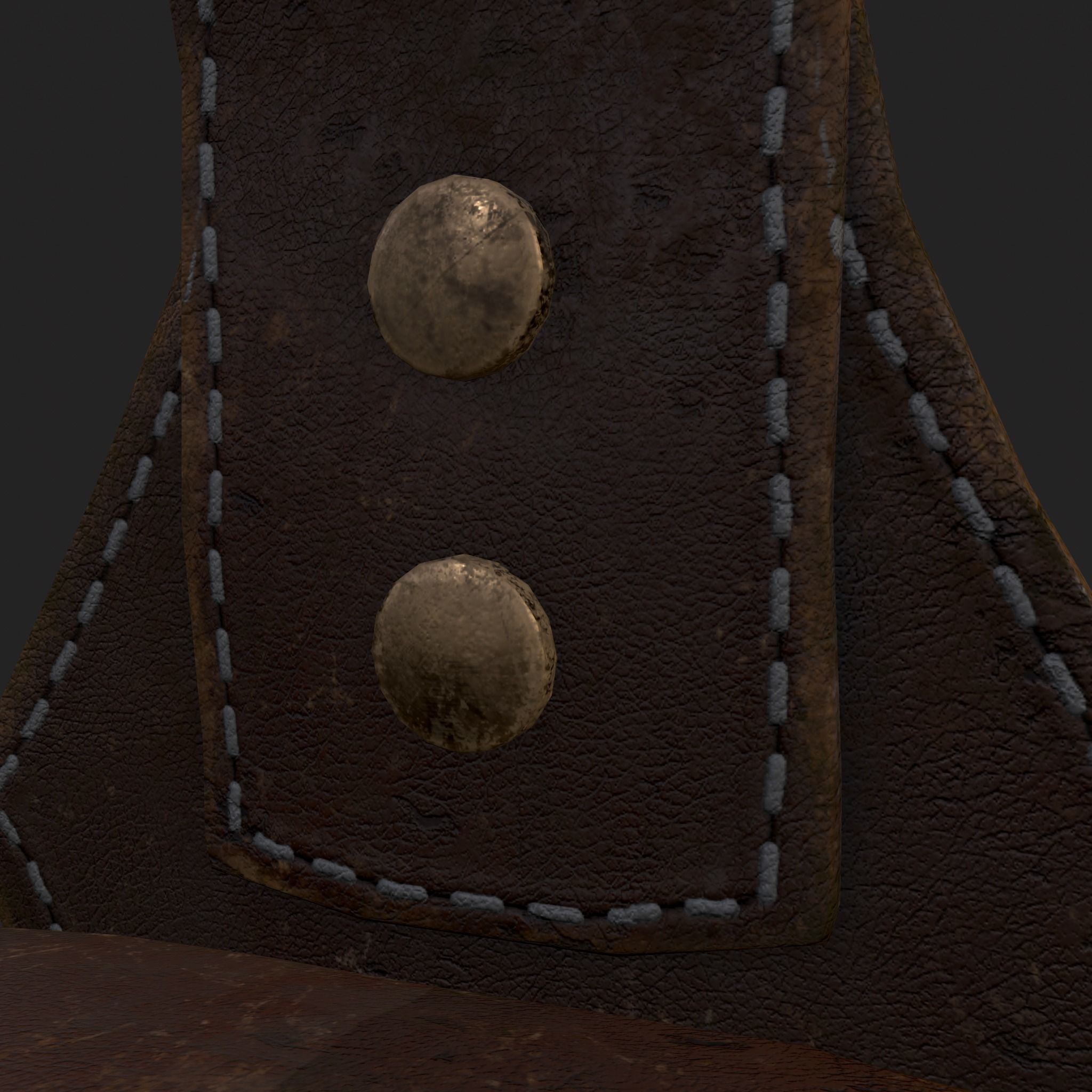 Hanging Side Pouch  Low-poly 3D model_9