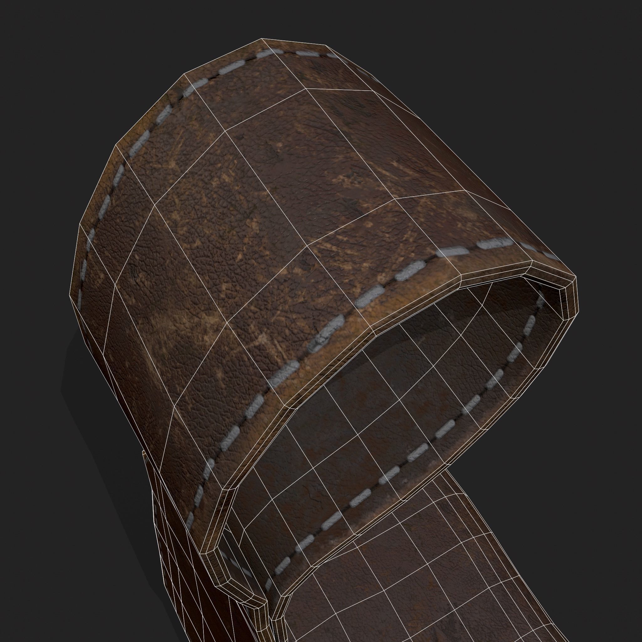 Hanging Side Pouch  Low-poly 3D model_12