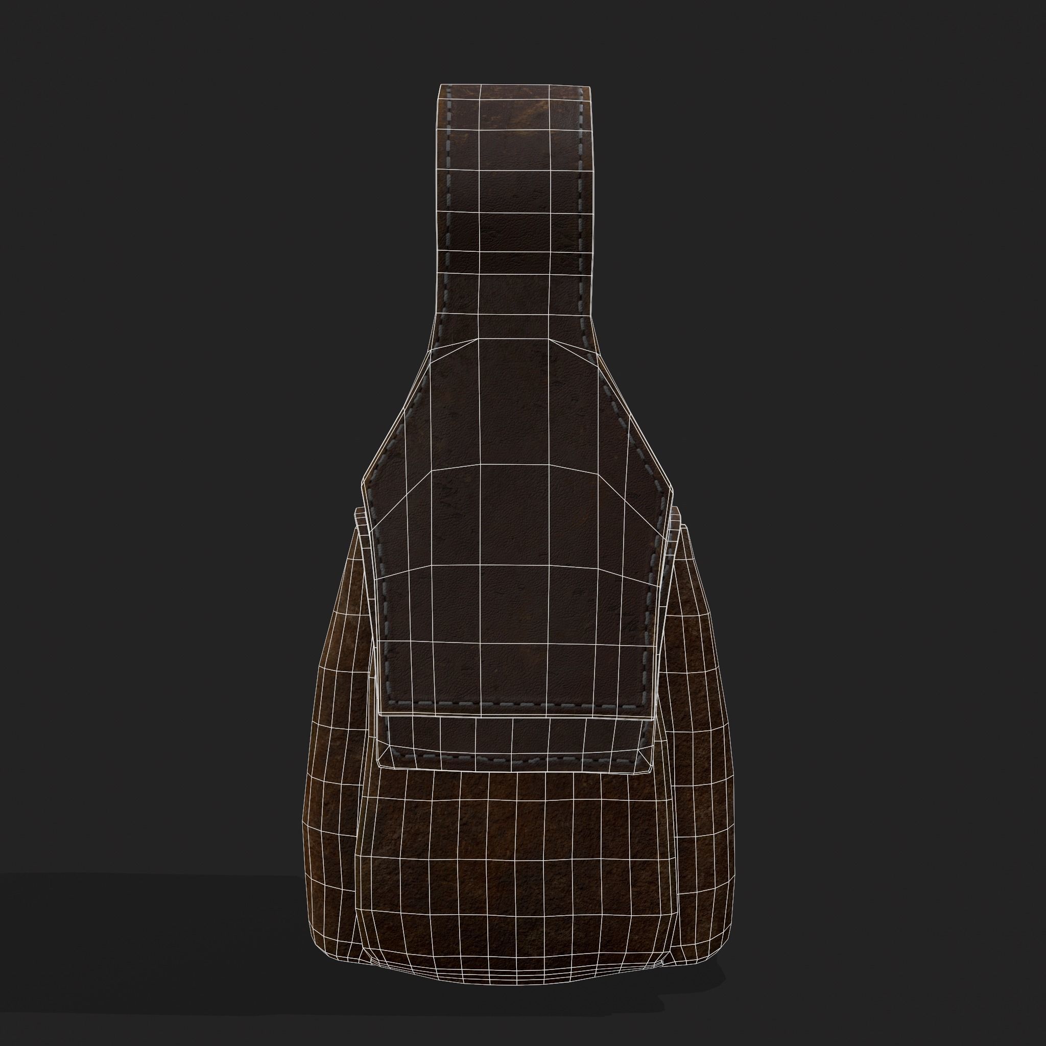 Hanging Side Pouch  Low-poly 3D model_6