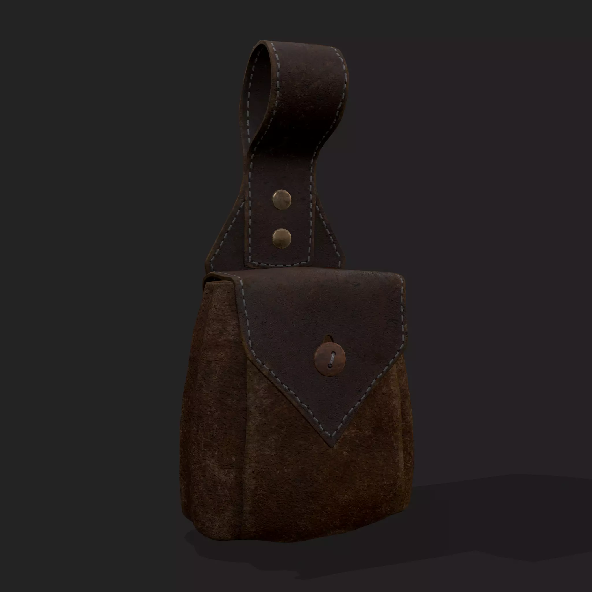 Hanging Side Pouch  Low-poly 3D model_0