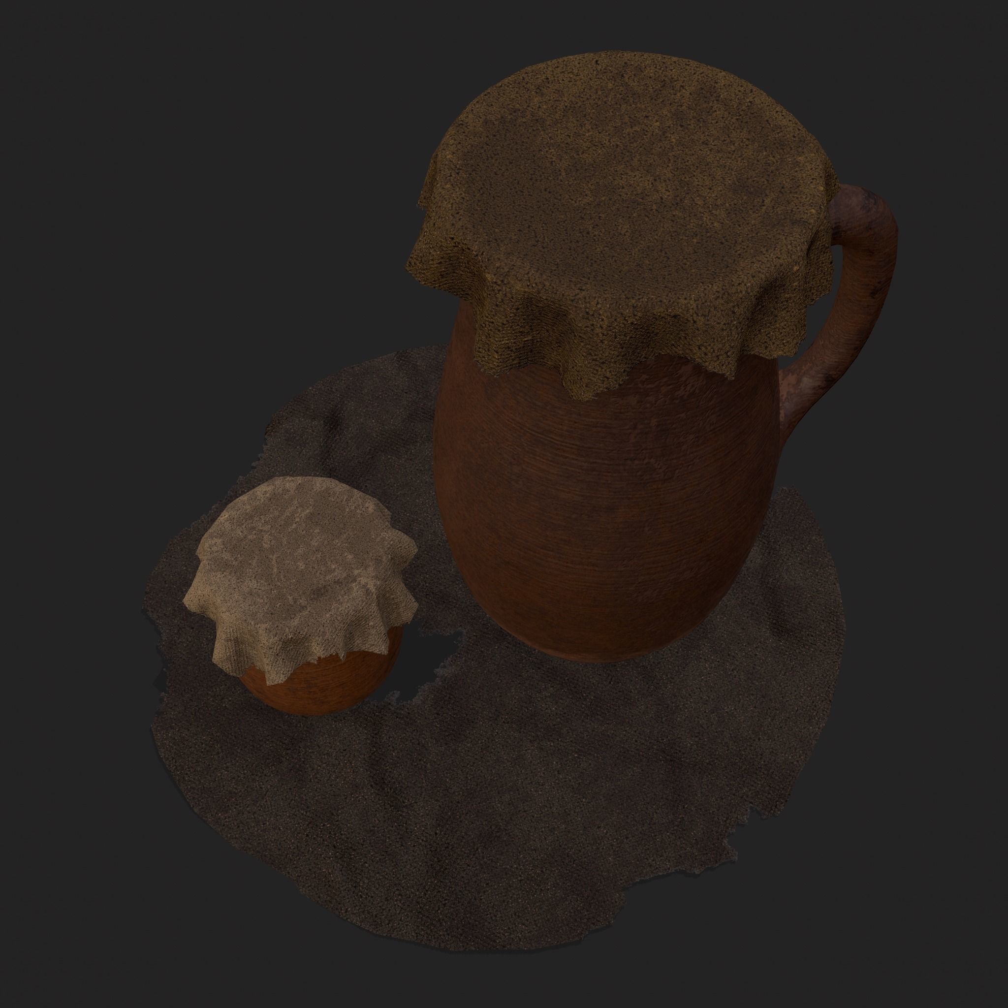 Fabric Covered Pottery Low-poly 3D model_5