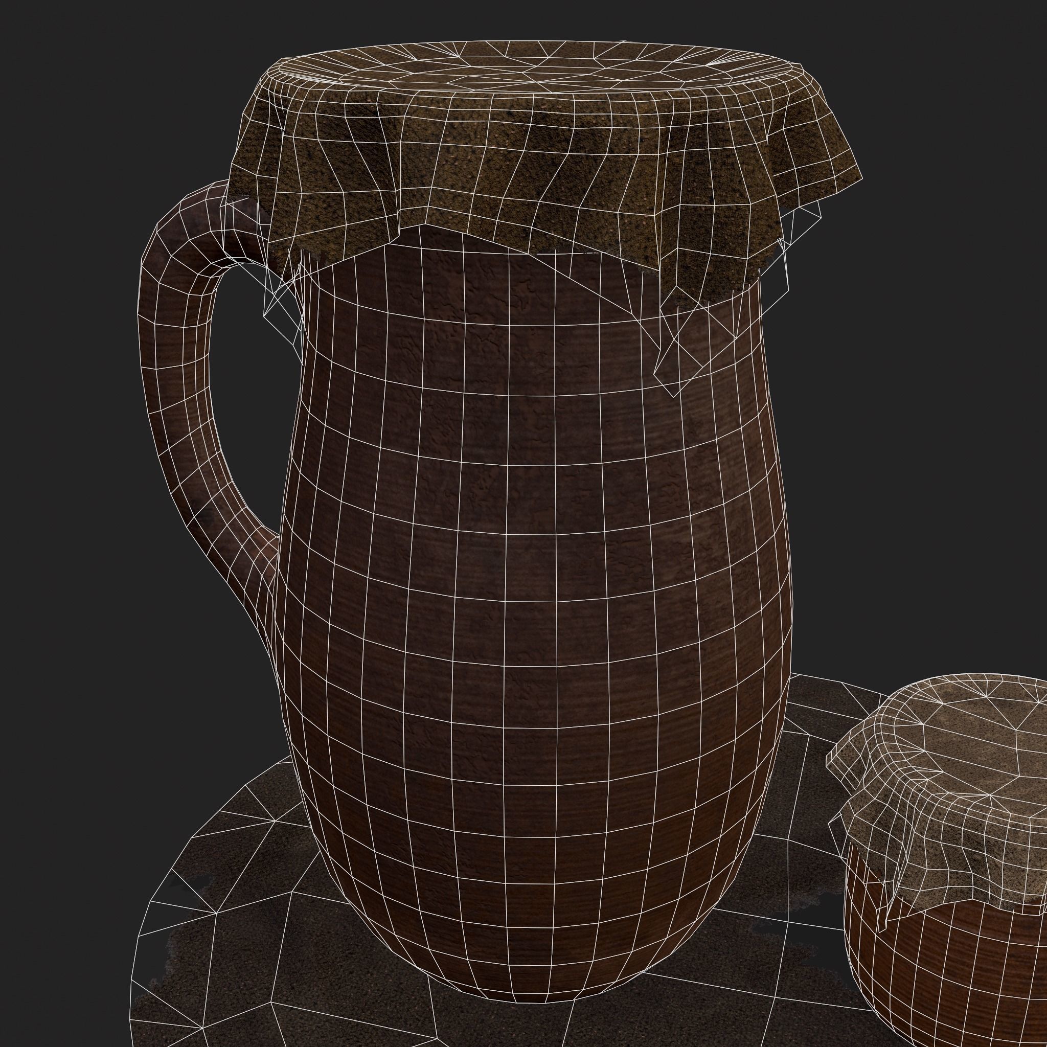 Fabric Covered Pottery Low-poly 3D model_22