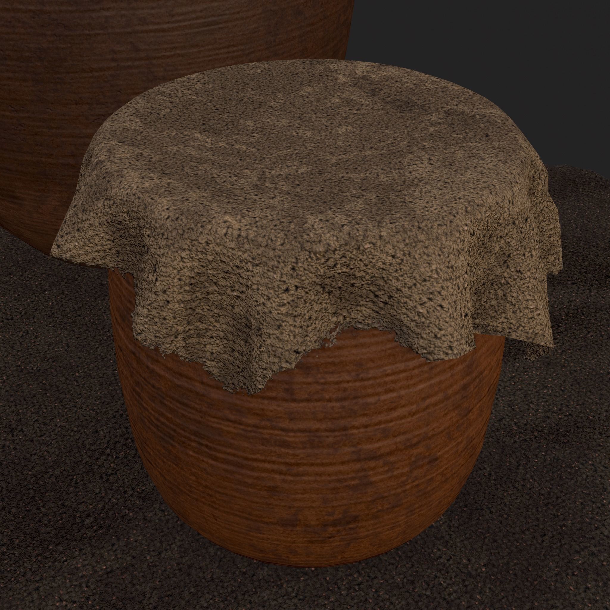 Fabric Covered Pottery Low-poly 3D model_19