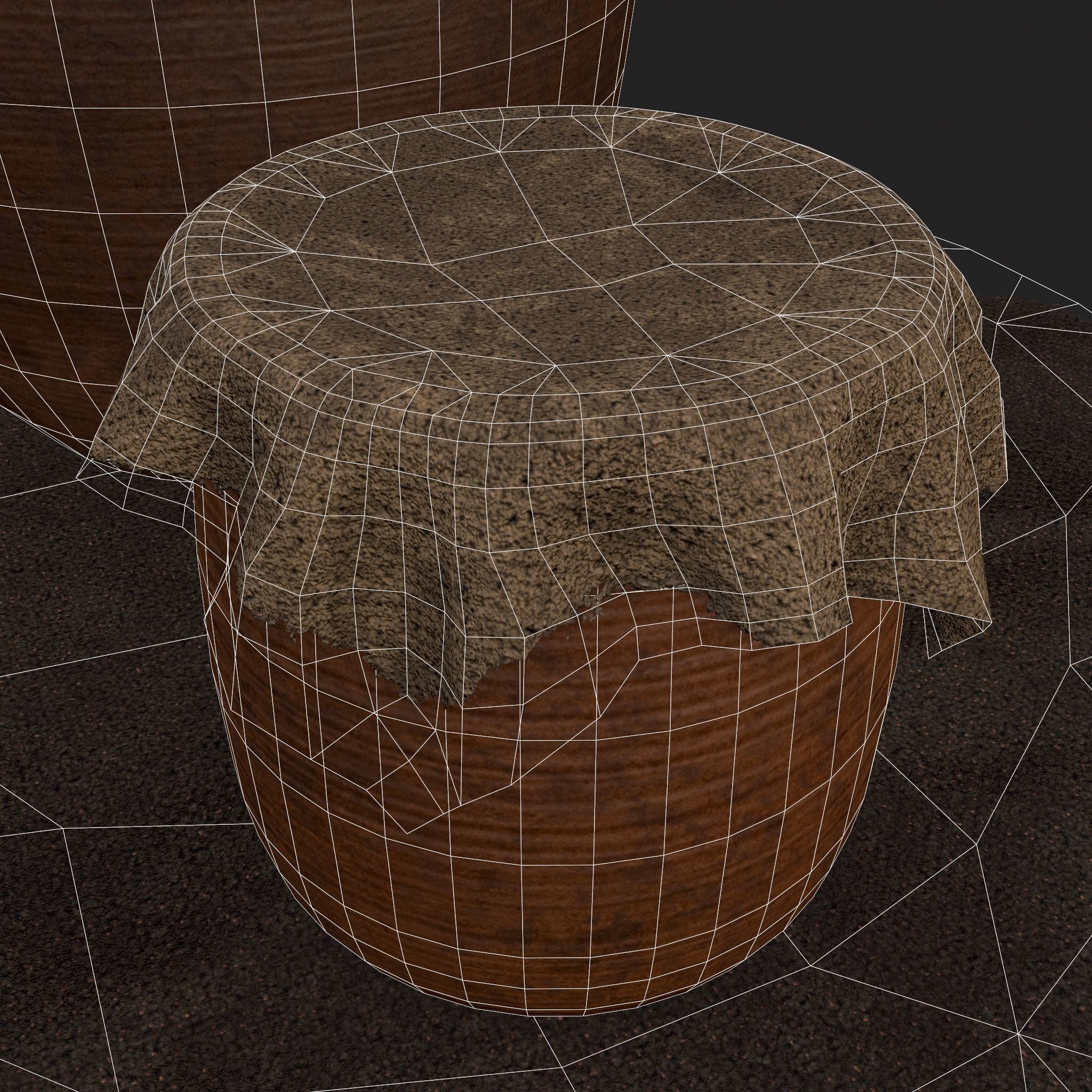 Fabric Covered Pottery Low-poly 3D model_20