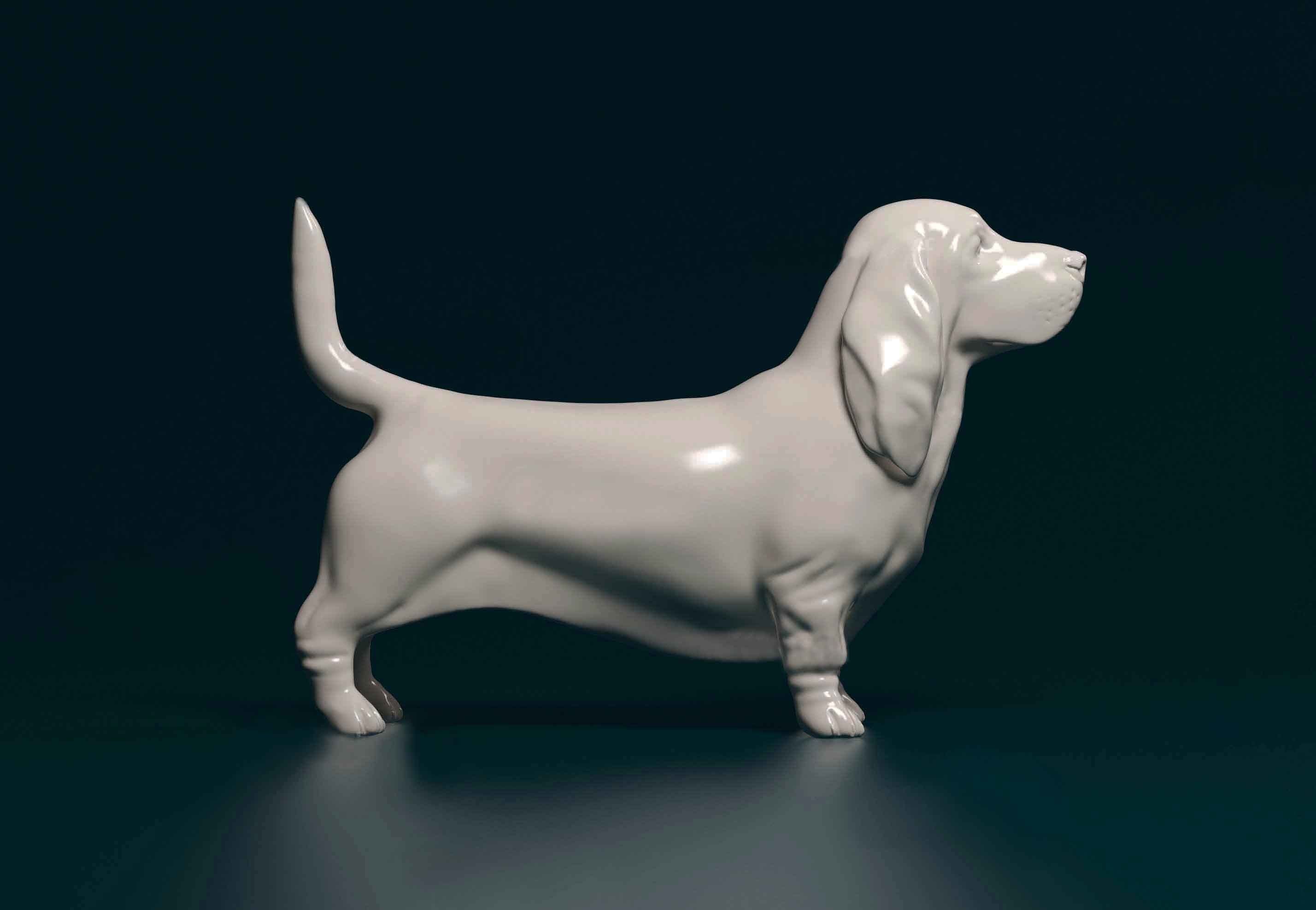 Basset hound dog 3D print model_1