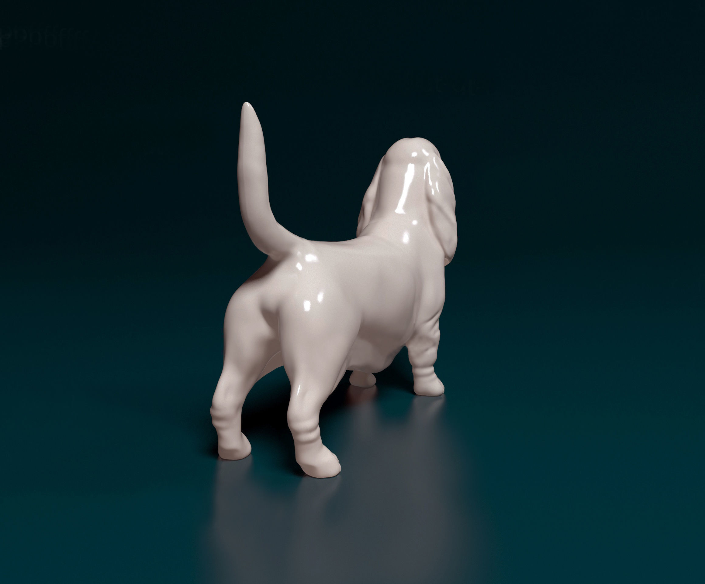 Basset hound dog 3D print model_4