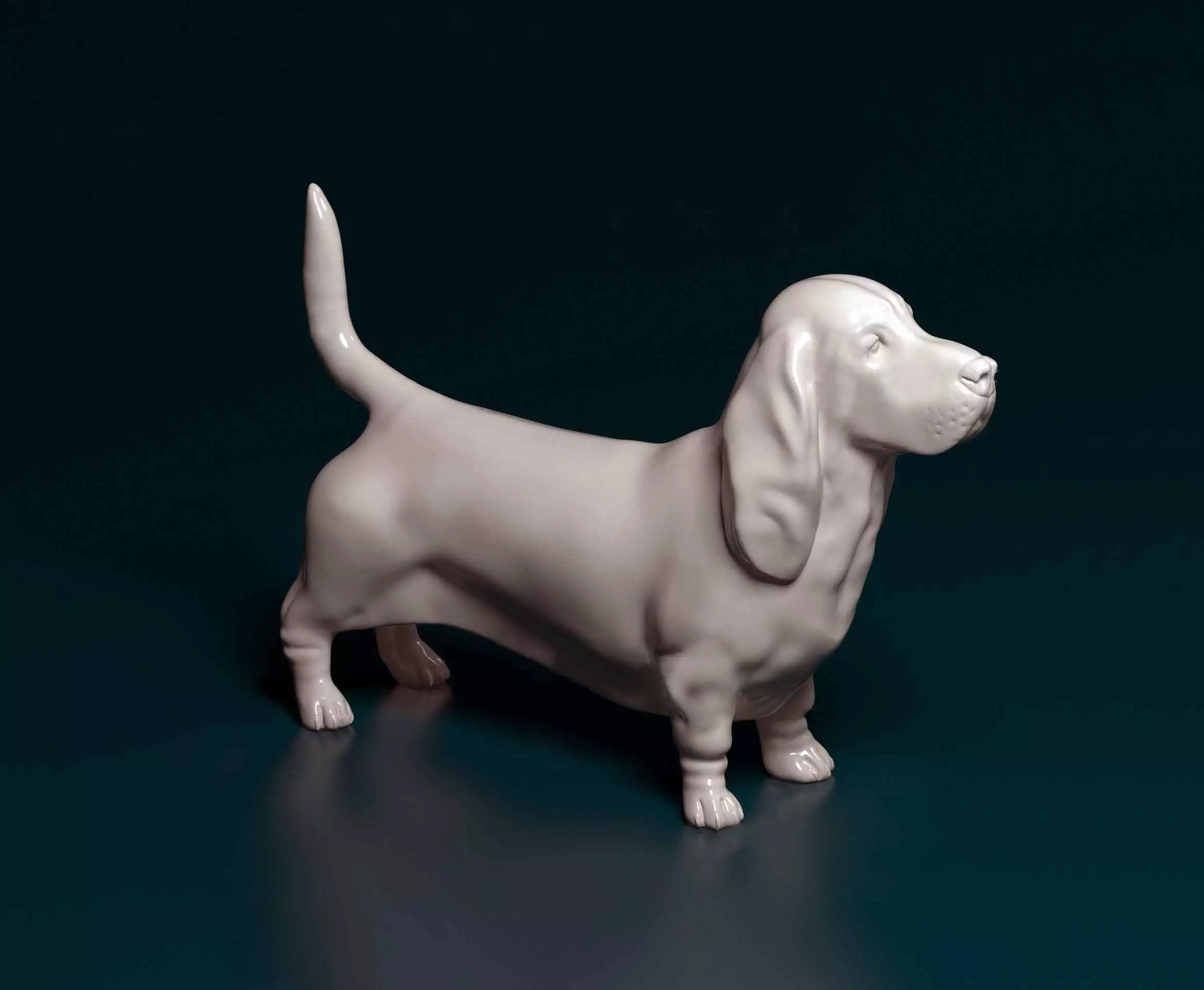 Basset hound dog 3D print model_0